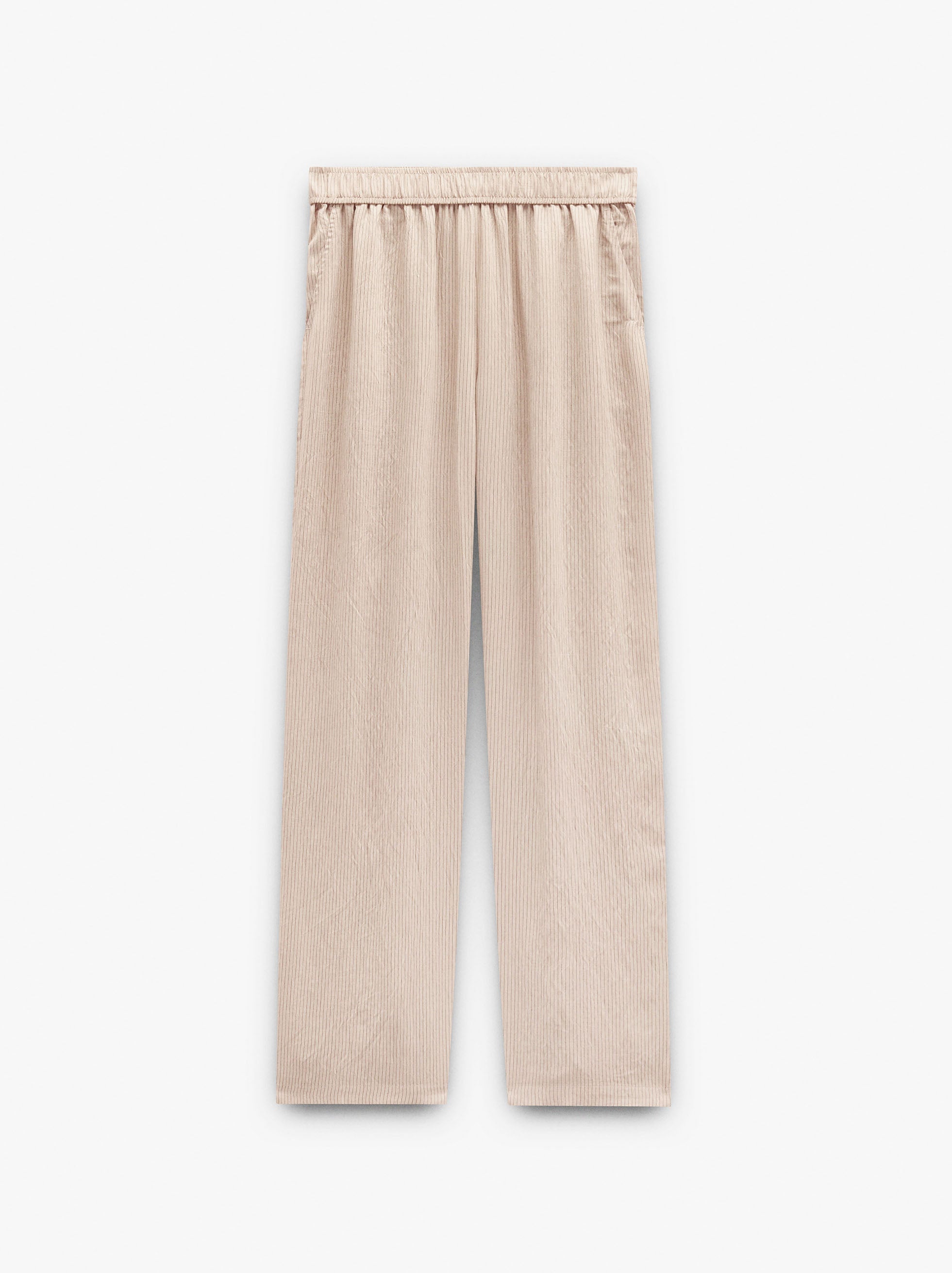 Pantalón A Rayas Con Cintura Elástica