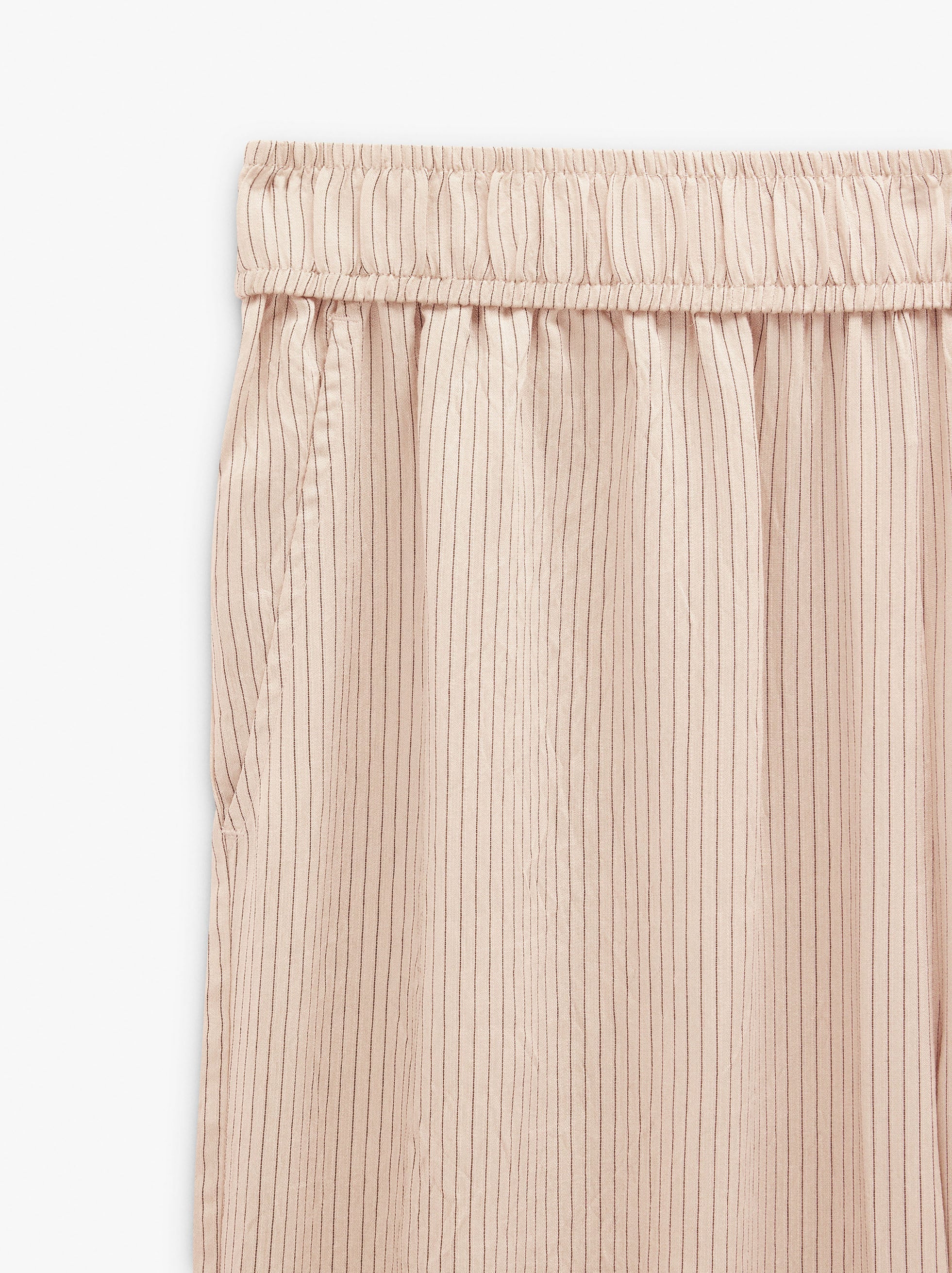 Pantalón A Rayas Con Cintura Elástica