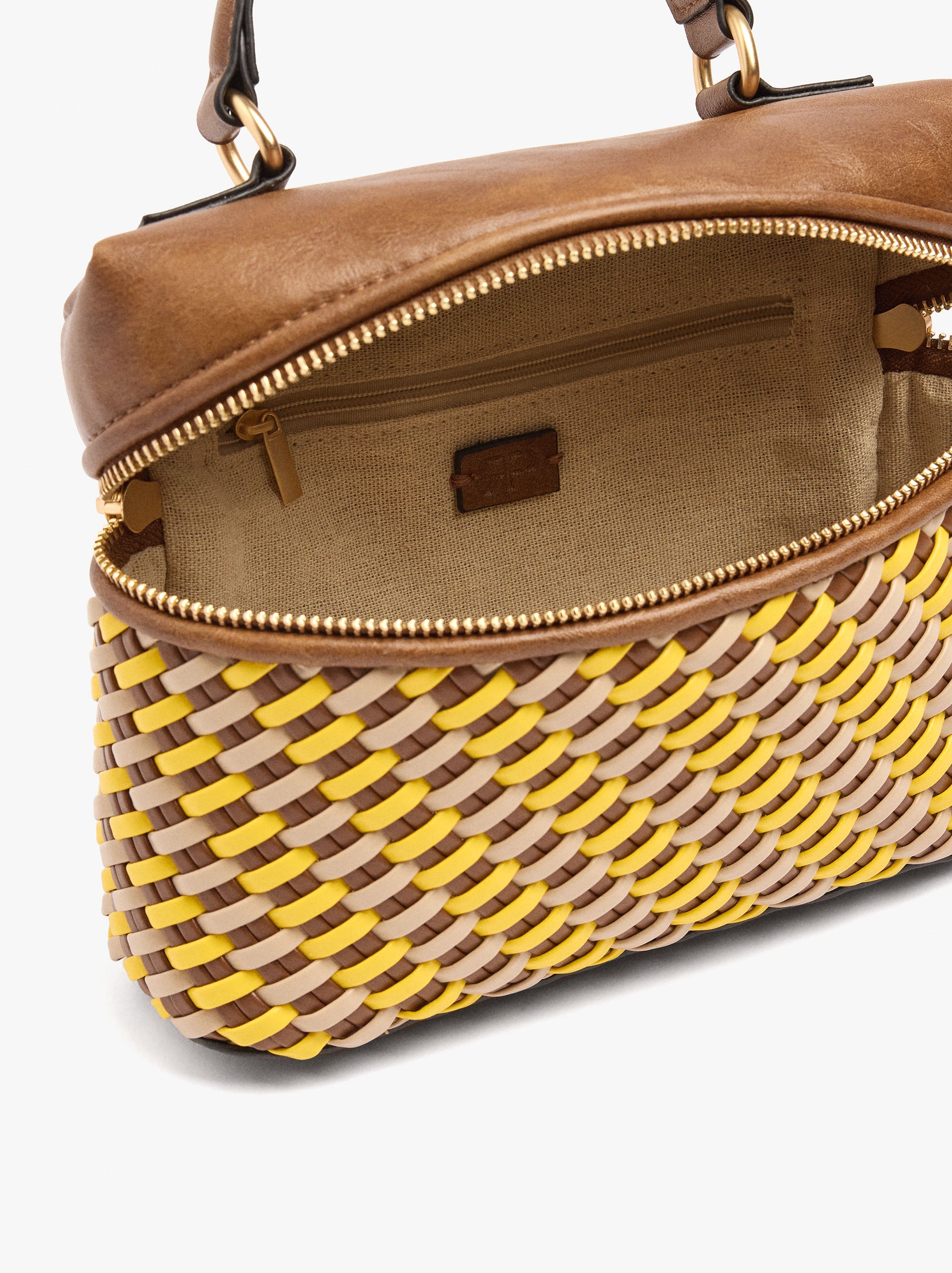 Bolso Tote Trenzado Con Bandolera