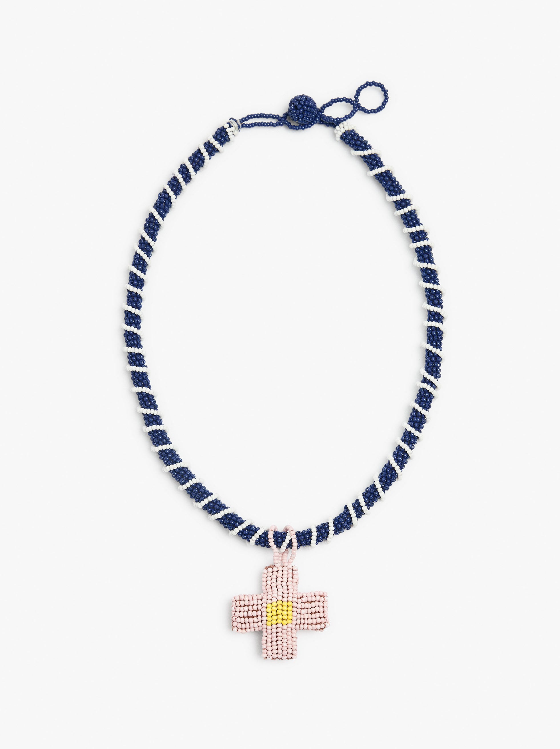 Collar De Abalorios De Vidrio Con Colgante