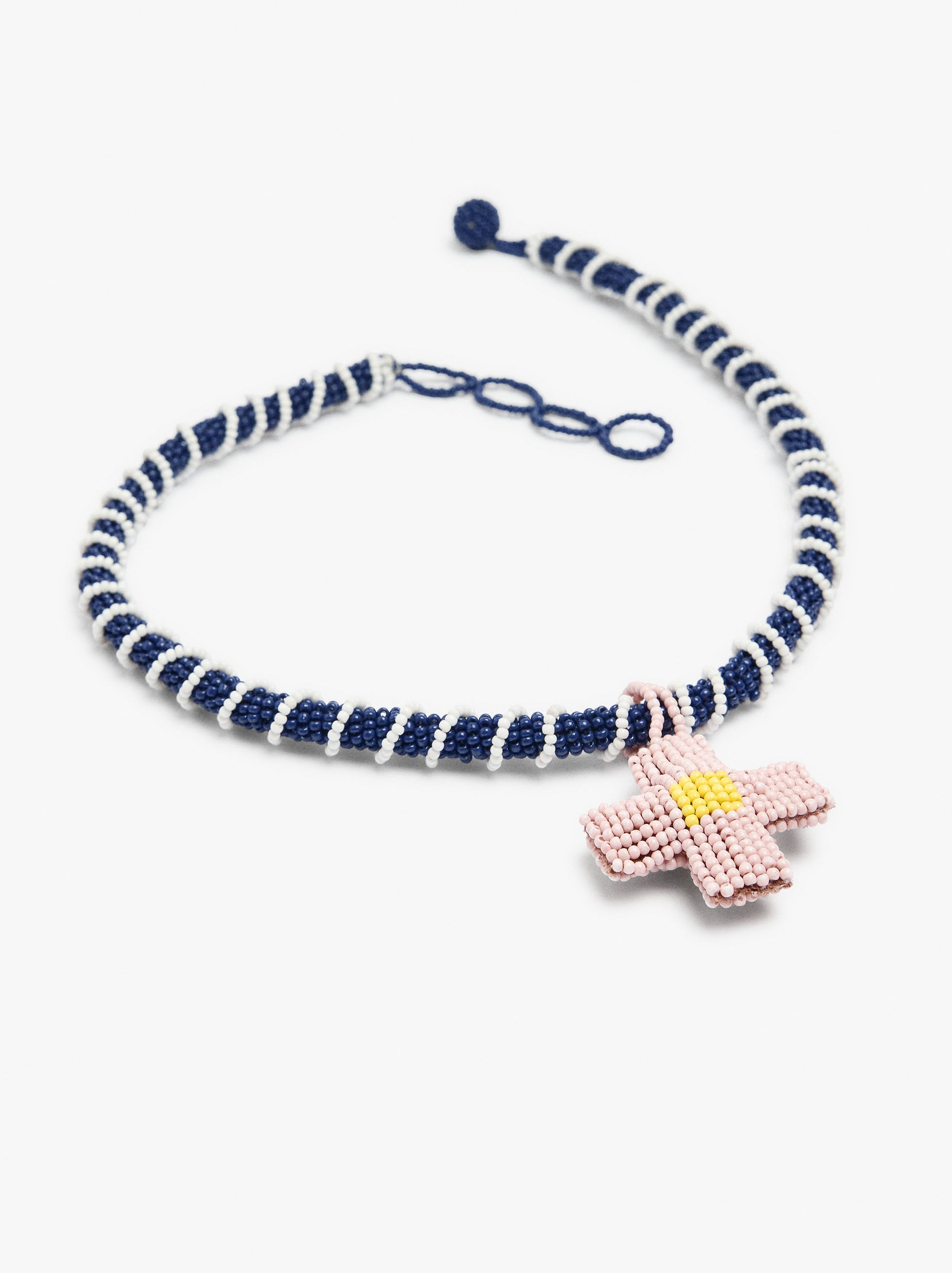 Collar De Abalorios De Vidrio Con Colgante