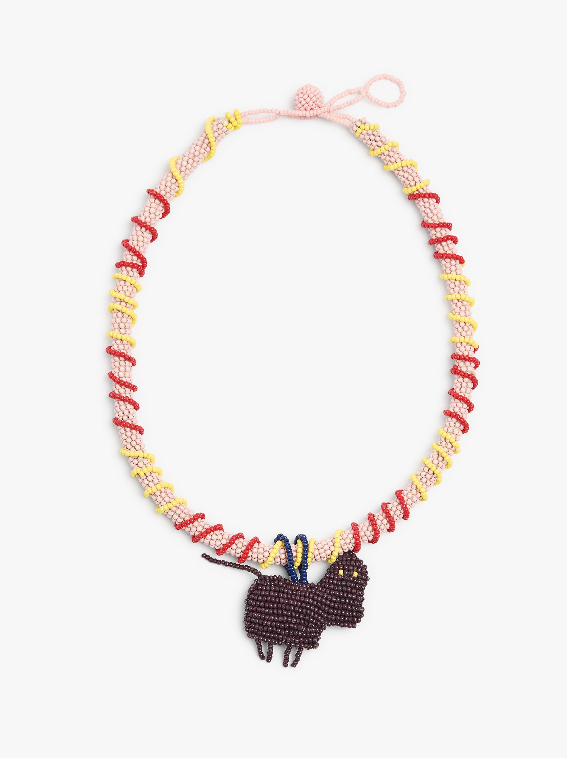 Collar De Abalorios De Vidrio Con Colgante