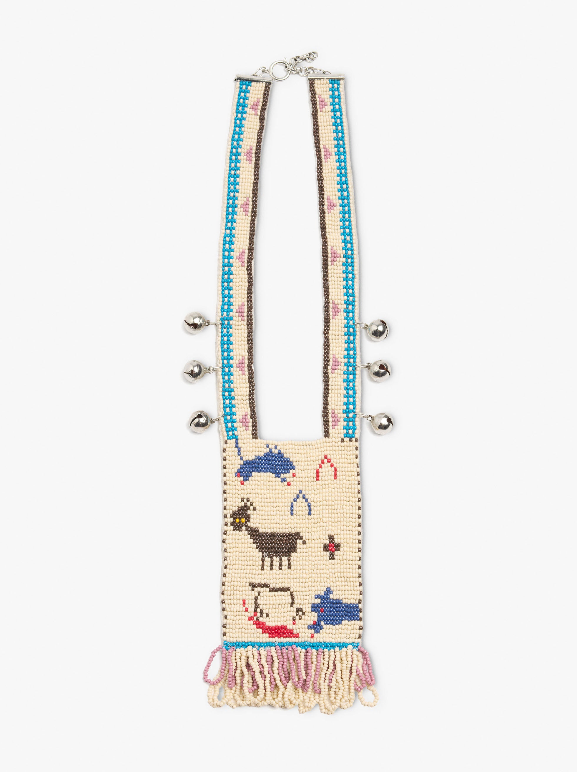 Collar Ancho Con Abalorios Y Cascabeles