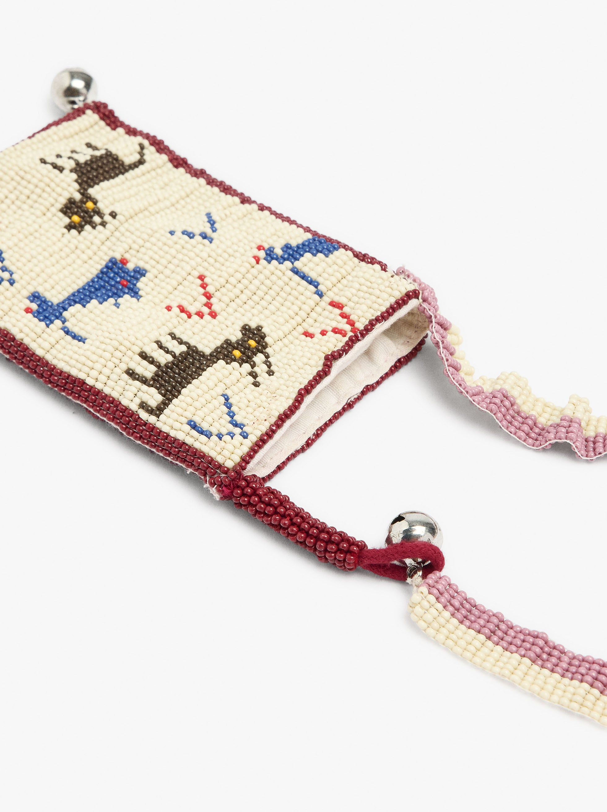 Collar Con Bolsillo De Abalorios Y Cascabeles