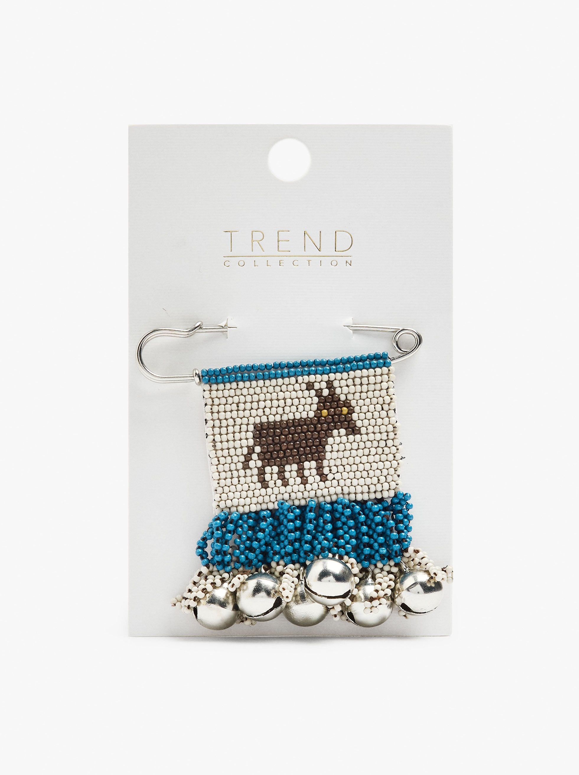 Broche Horizontal Con Abalorios Y Cascabeles