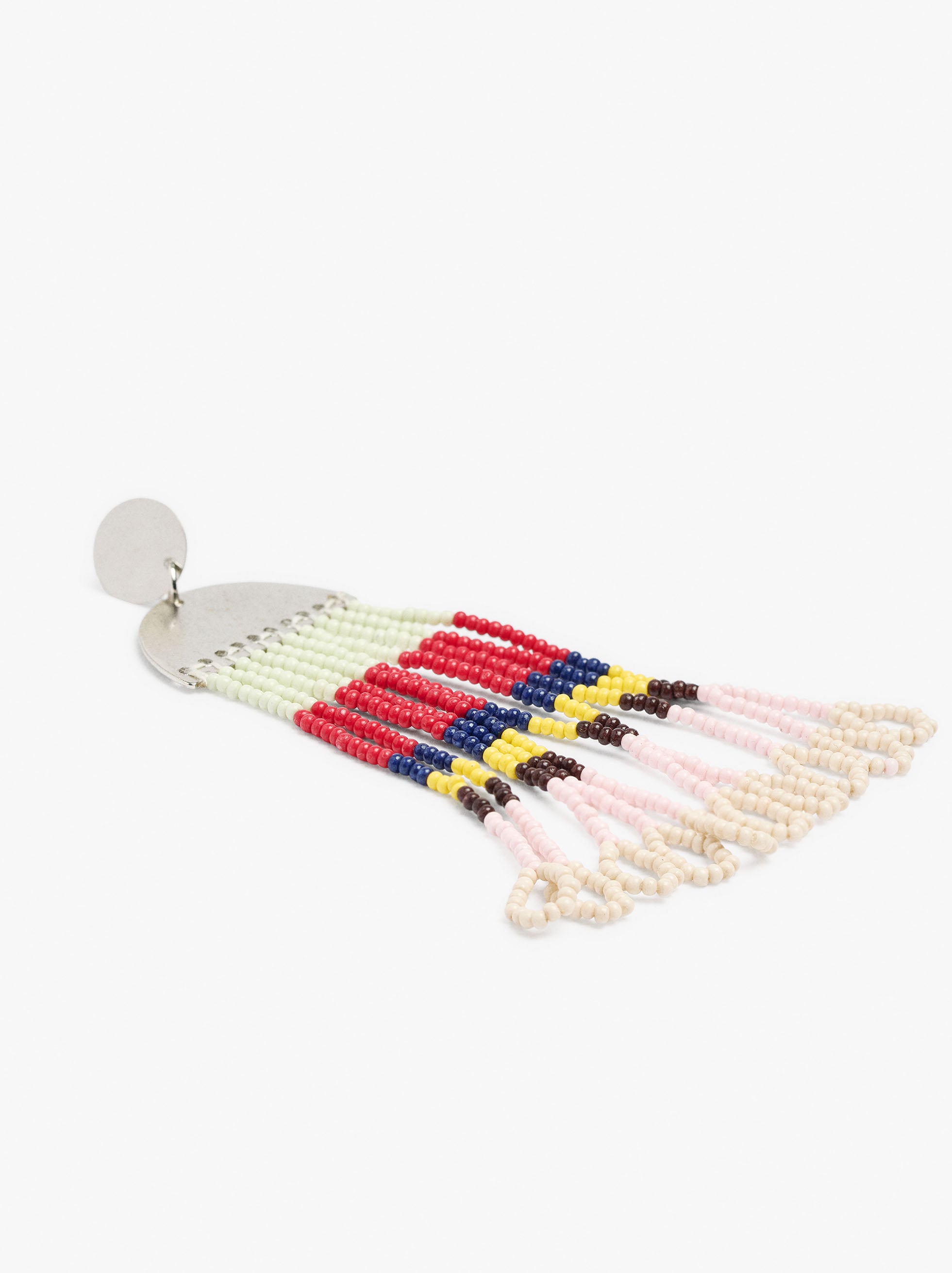 Pendientes Largos Semicírculo Con Abalorios