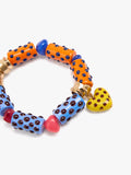 Pulsera Multicolor Con Esmalte Y Corazón