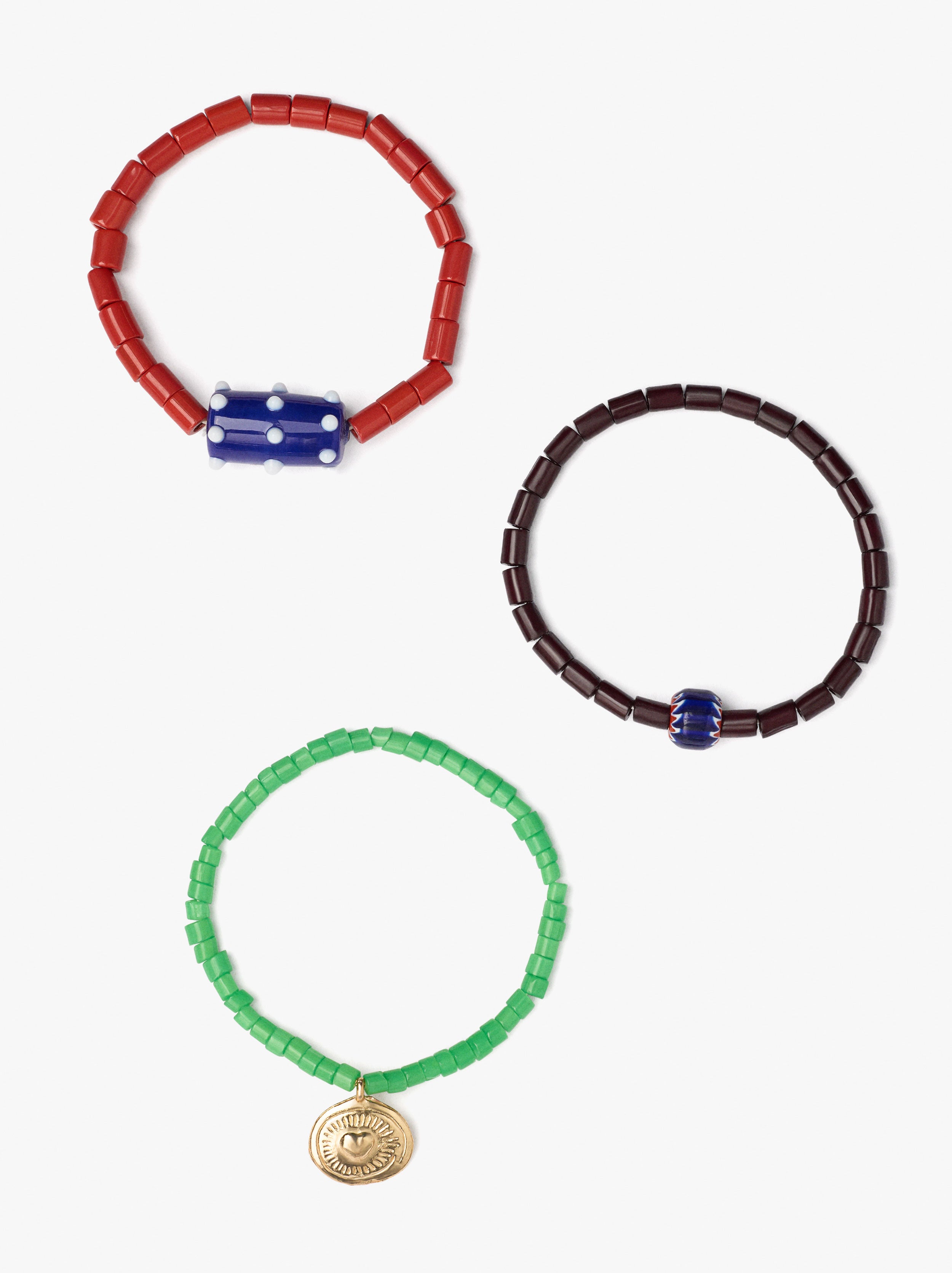 Set De Pulseras Elásticas Cuentas De Vidrio