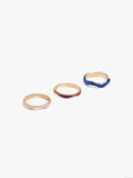 Set De Anillos Ondulados Con Esmaltado