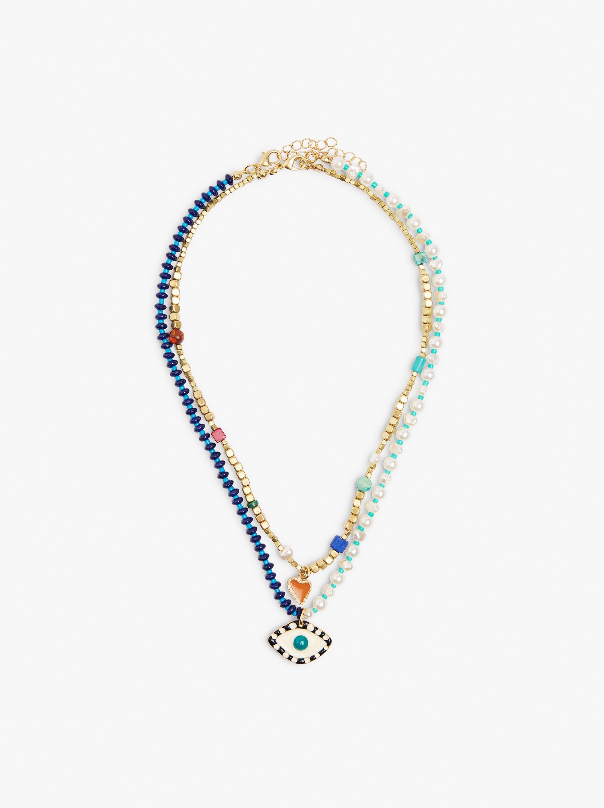 Set De Collares Cuentas De Piedra Y Vidrio