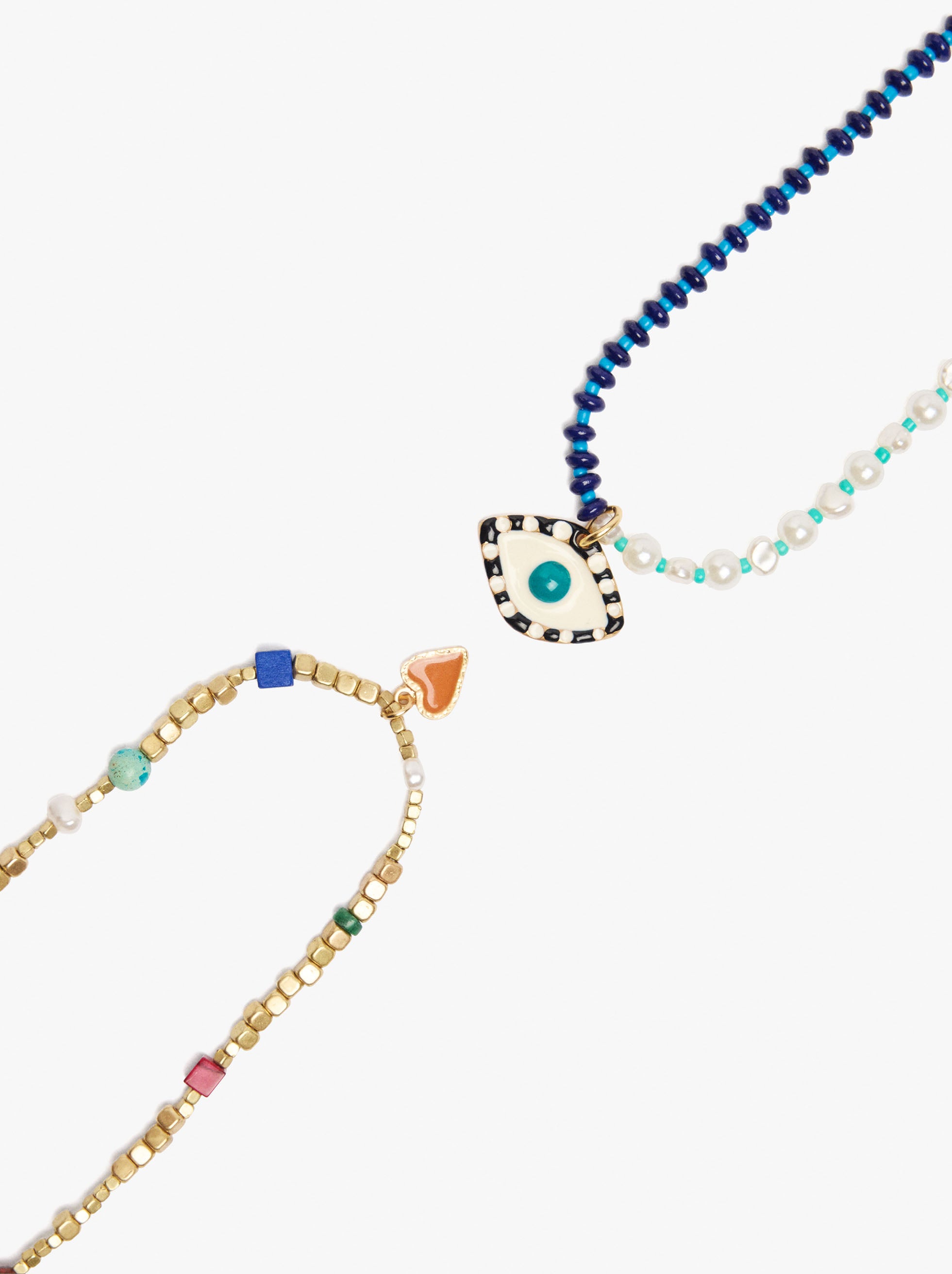 Set De Collares Cuentas De Piedra Y Vidrio