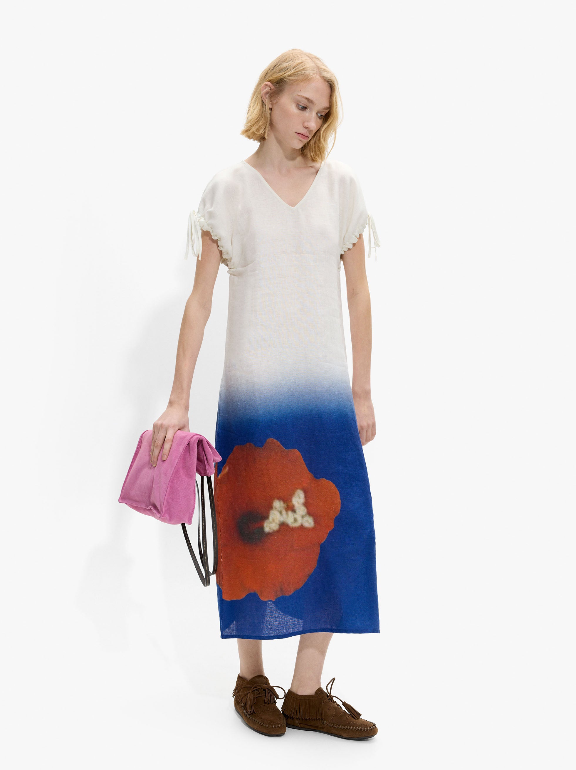 Vestido Midi Con Estampado Flor
