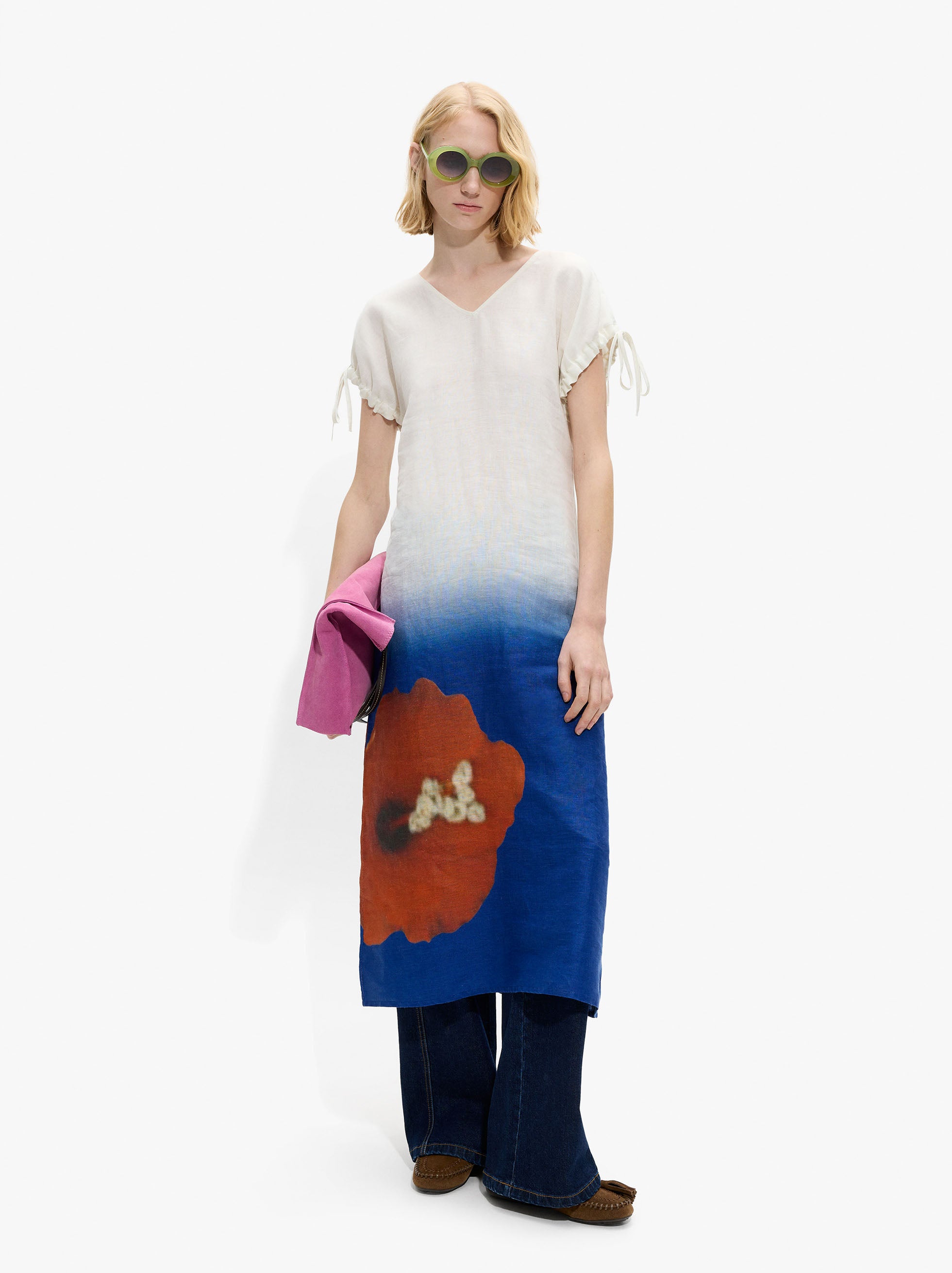 Vestido Midi Con Estampado Flor