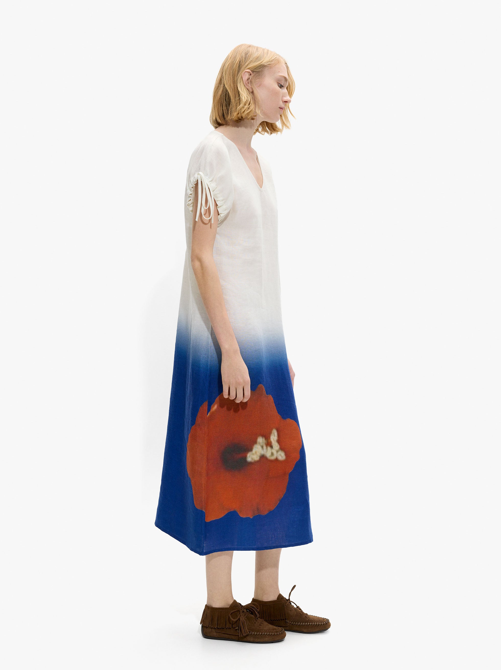 Vestido Midi Con Estampado Flor