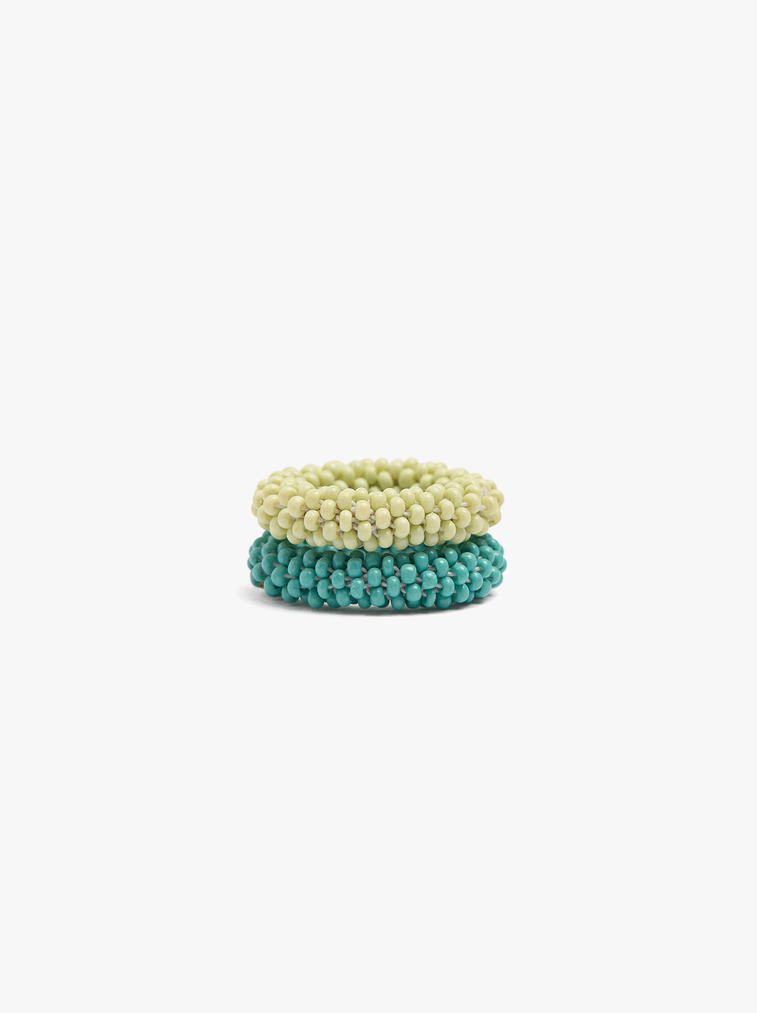 Set De Anillos Con Abalorios De Vidrio