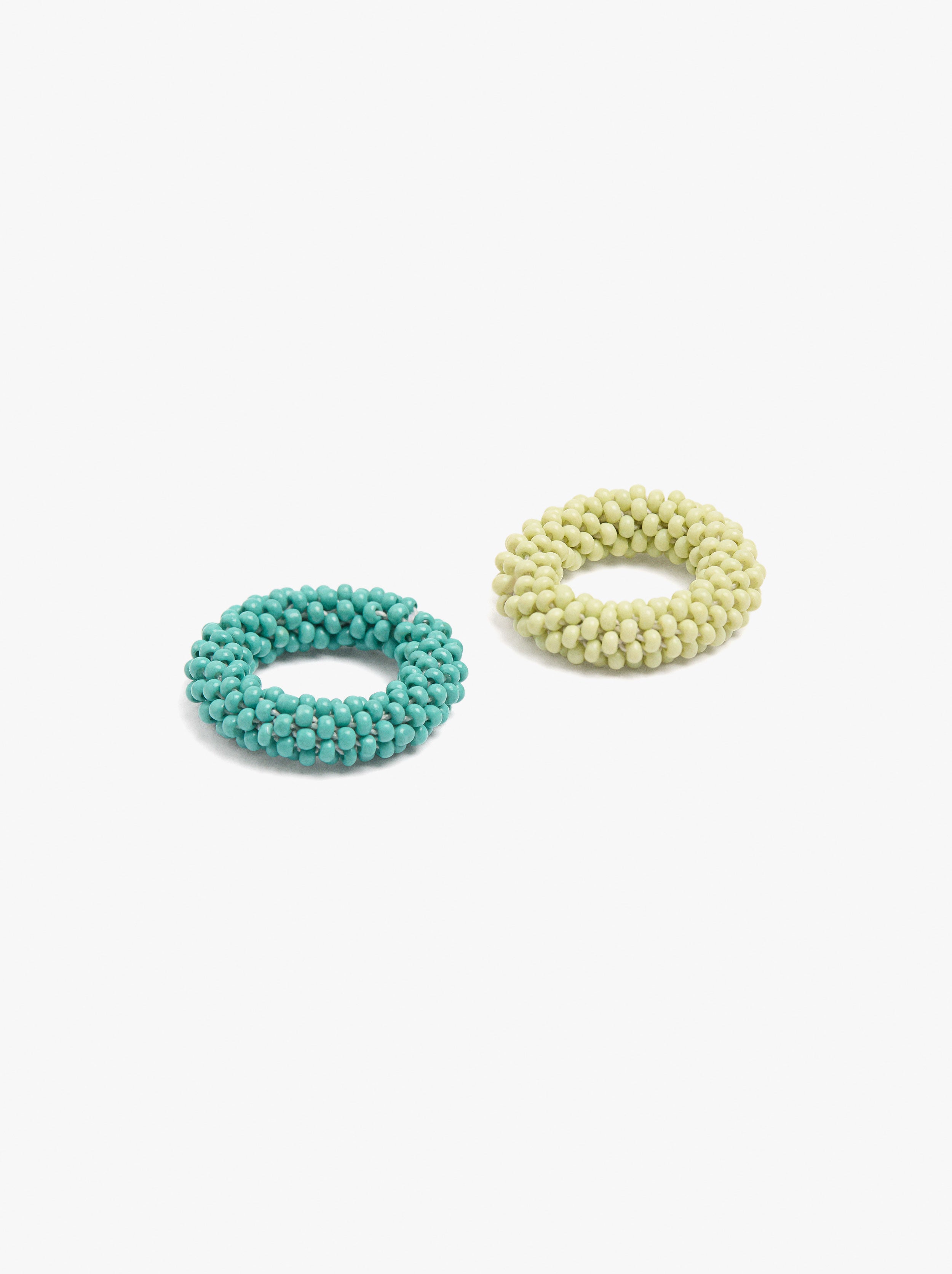 Set De Anillos Con Abalorios De Vidrio