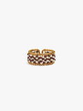 Anillo Con Abalorios Bicolor