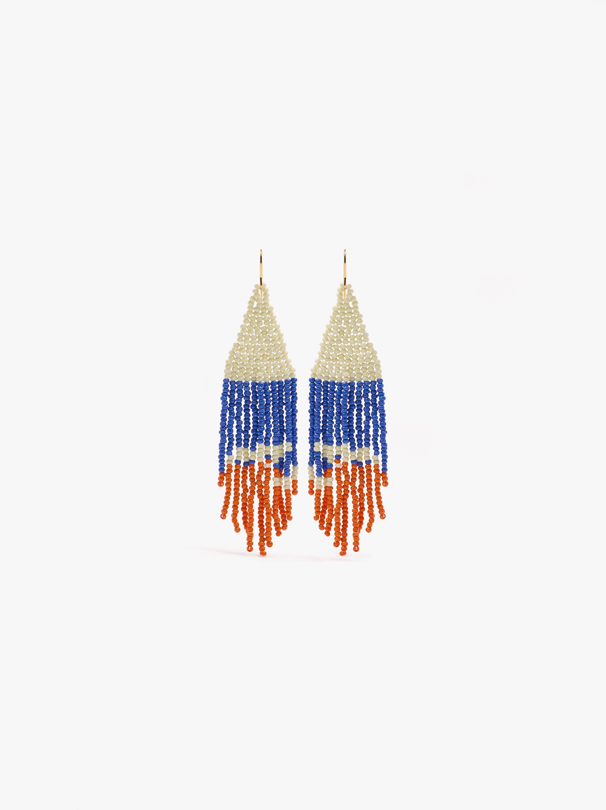 Pendientes Largos Multicolor Con Abalorios