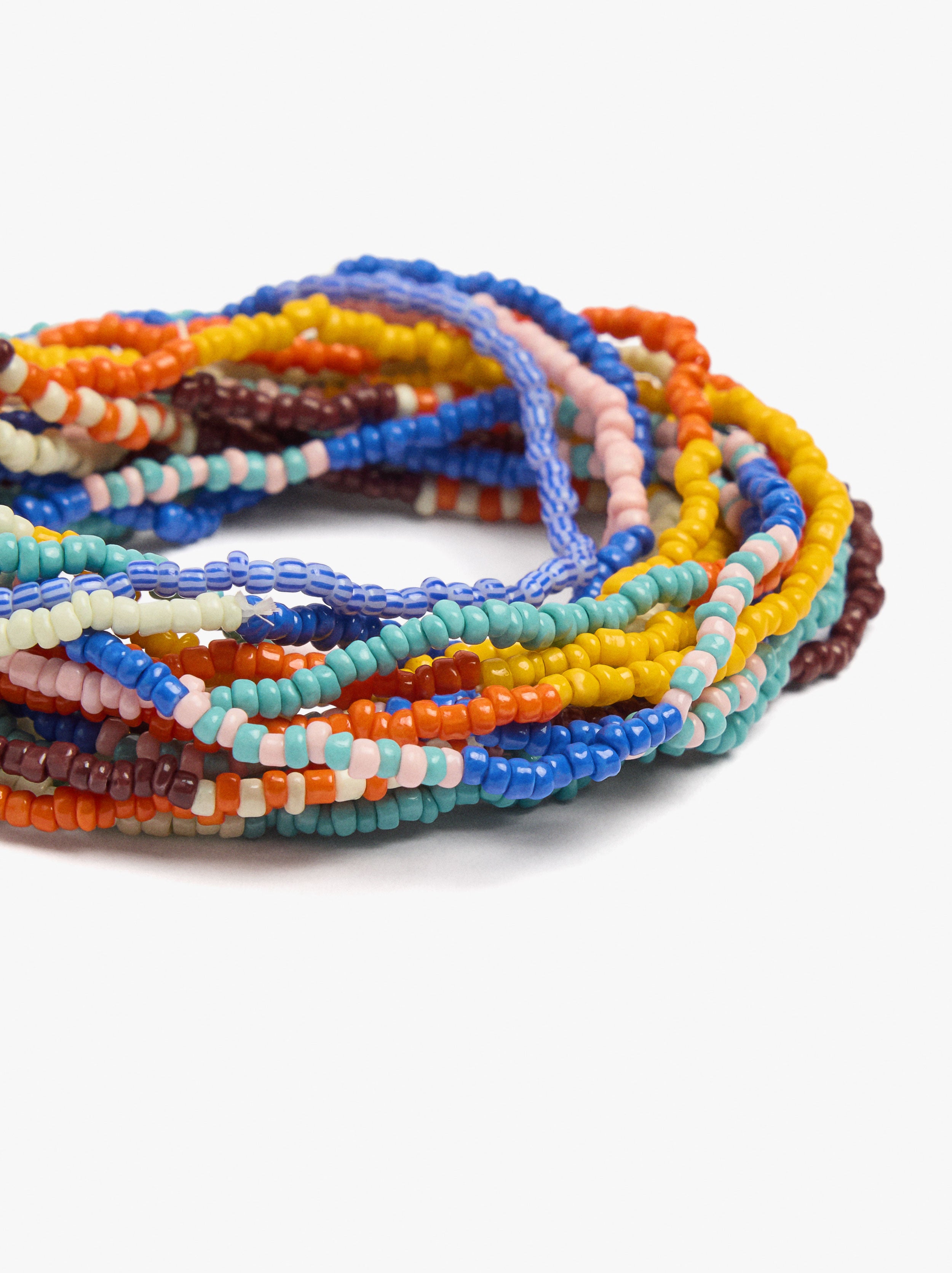 Set De Pulseras Elásticas De Abalorios Multicolor