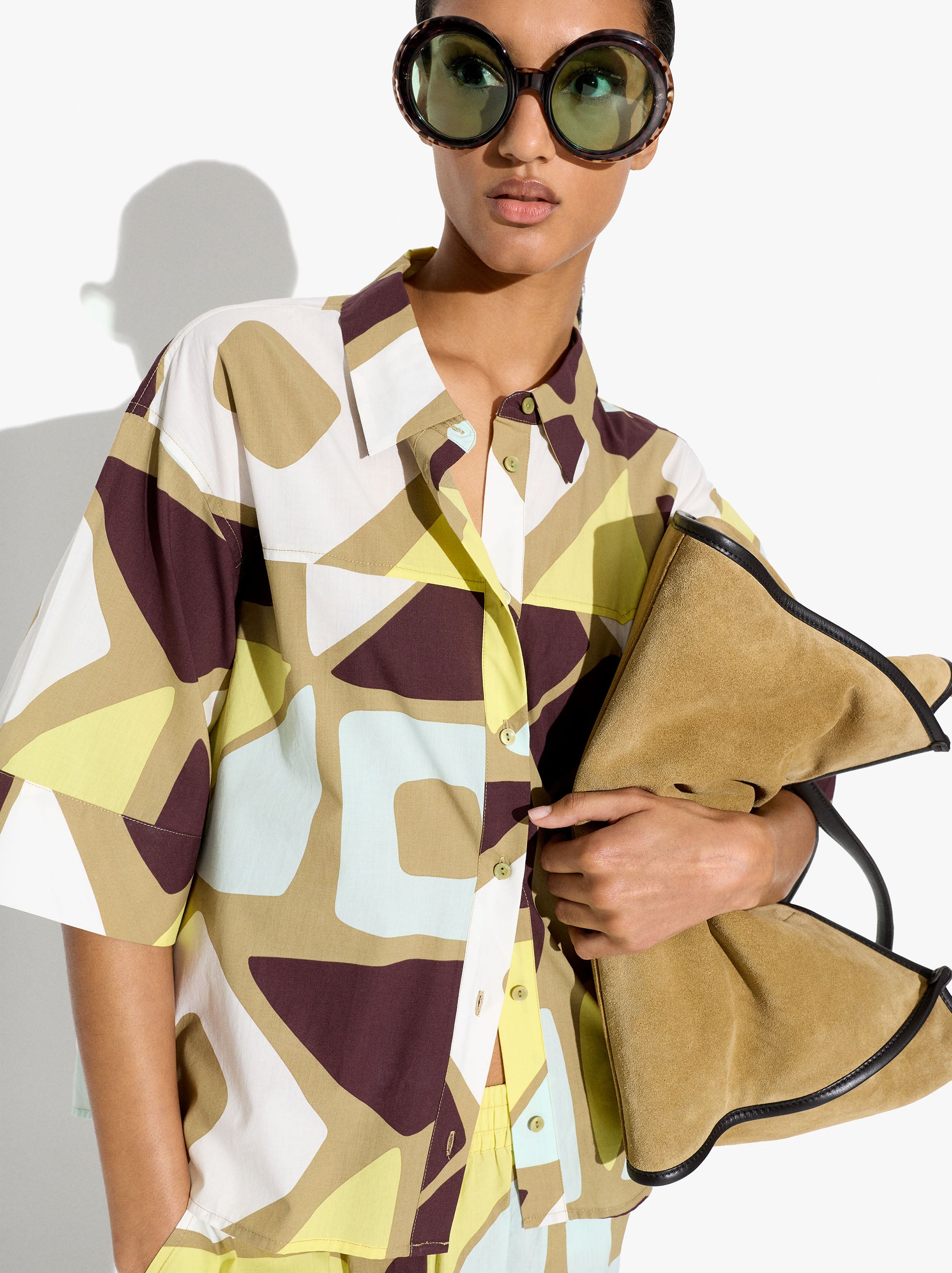 Camisa Estampado Geométrico 100% Algodón