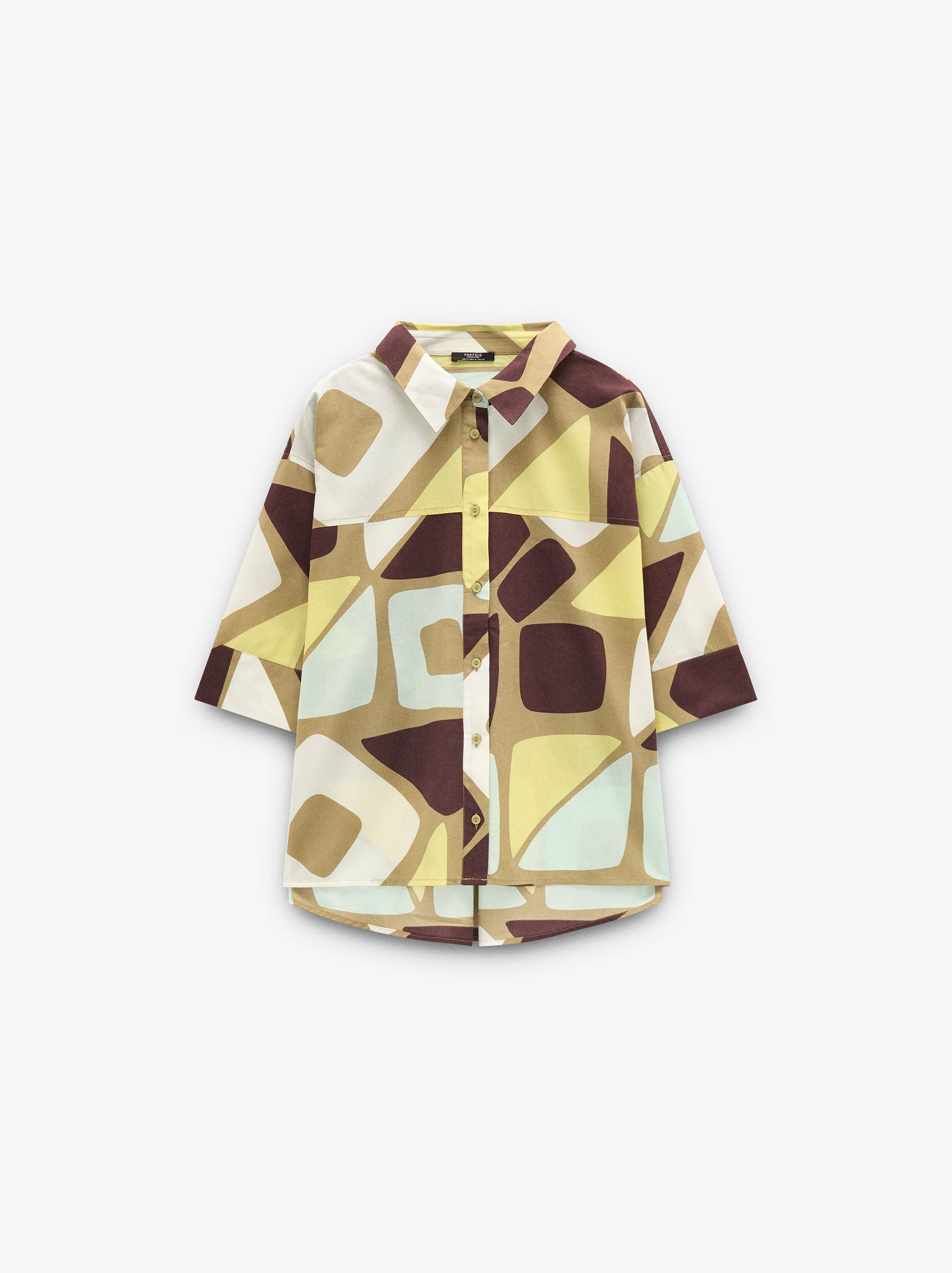 Camisa Estampado Geométrico 100% Algodón