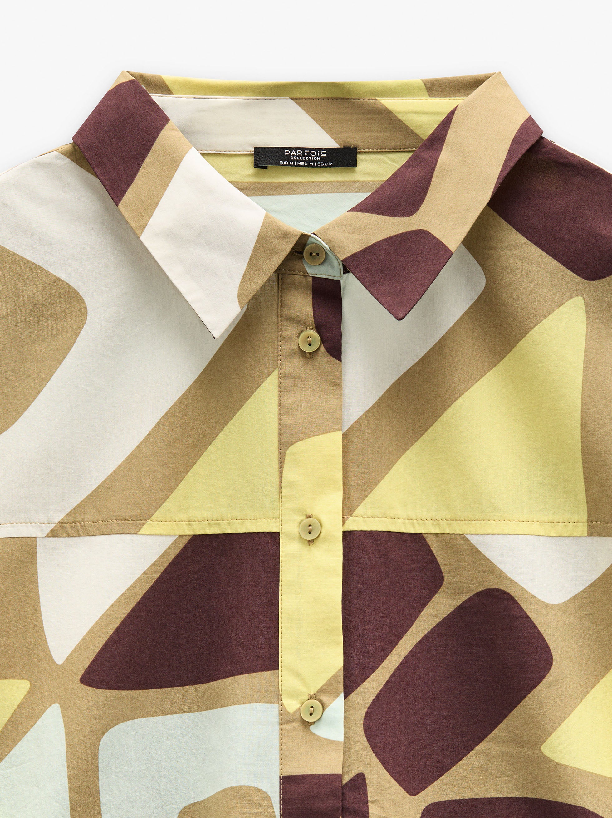 Camisa Estampado Geométrico 100% Algodón