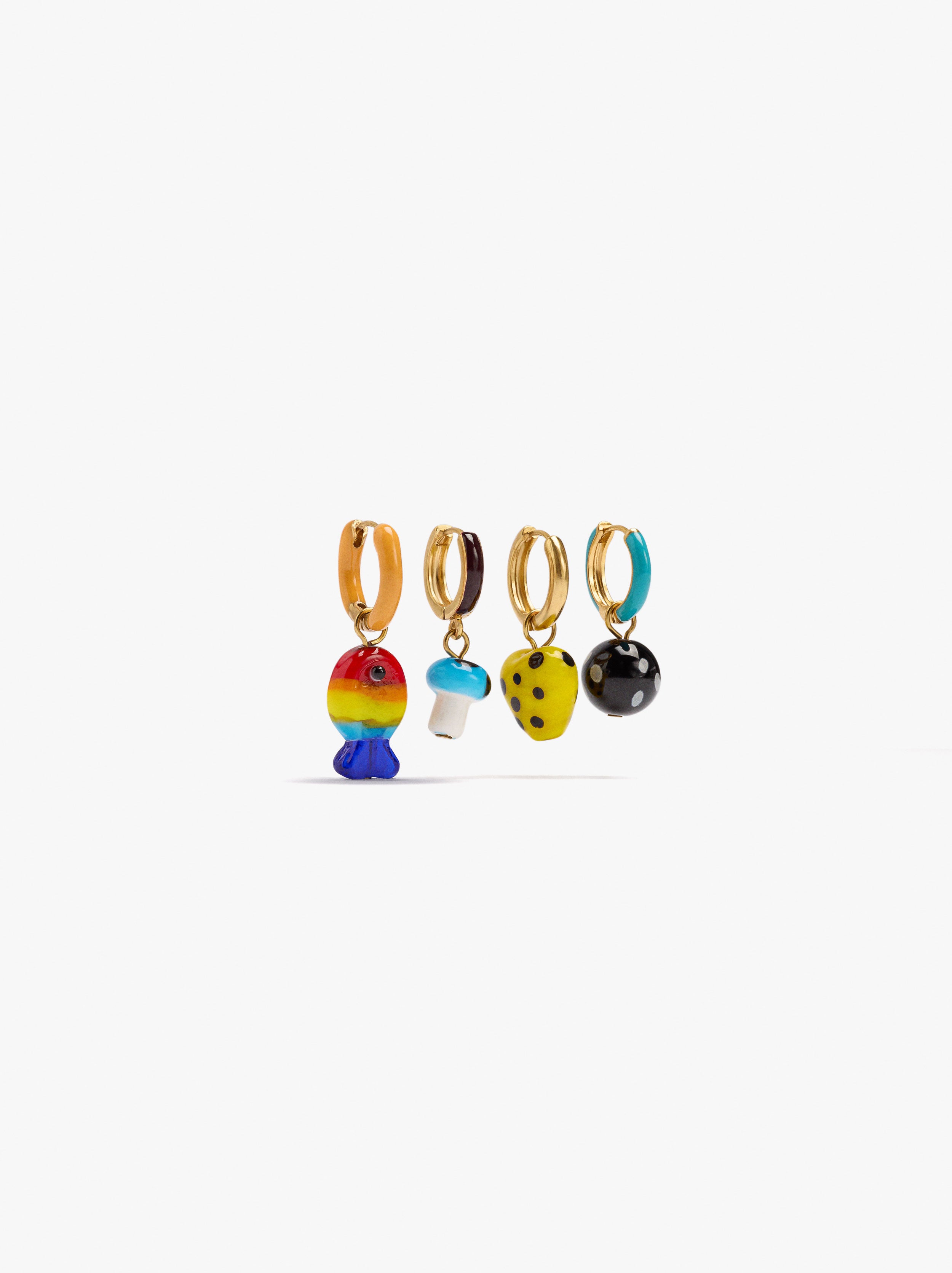 Set De Aros Asimétricos Con Multicolor