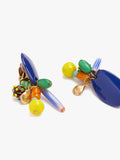 Pendientes Ovalados Con Cuentas Multicolor