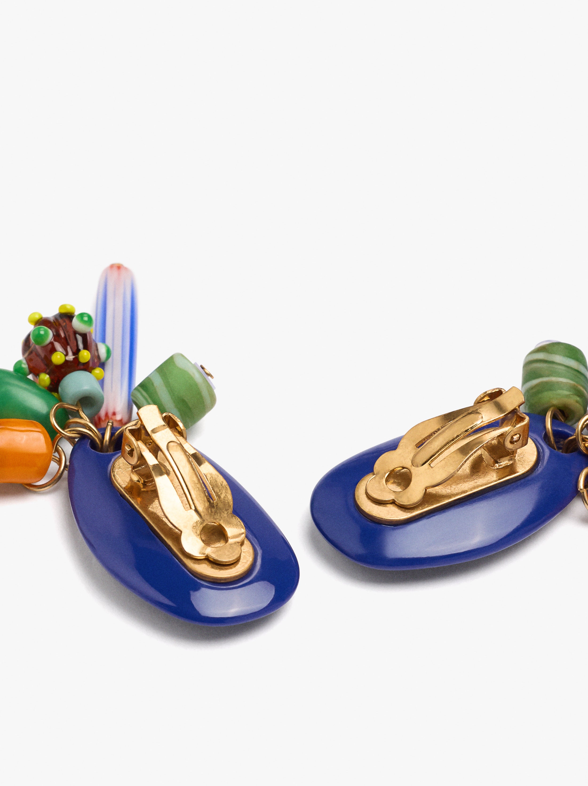 Pendientes Ovalados Con Cuentas Multicolor