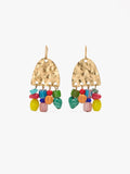 Pendientes Largos Con Cuentas Multicolor