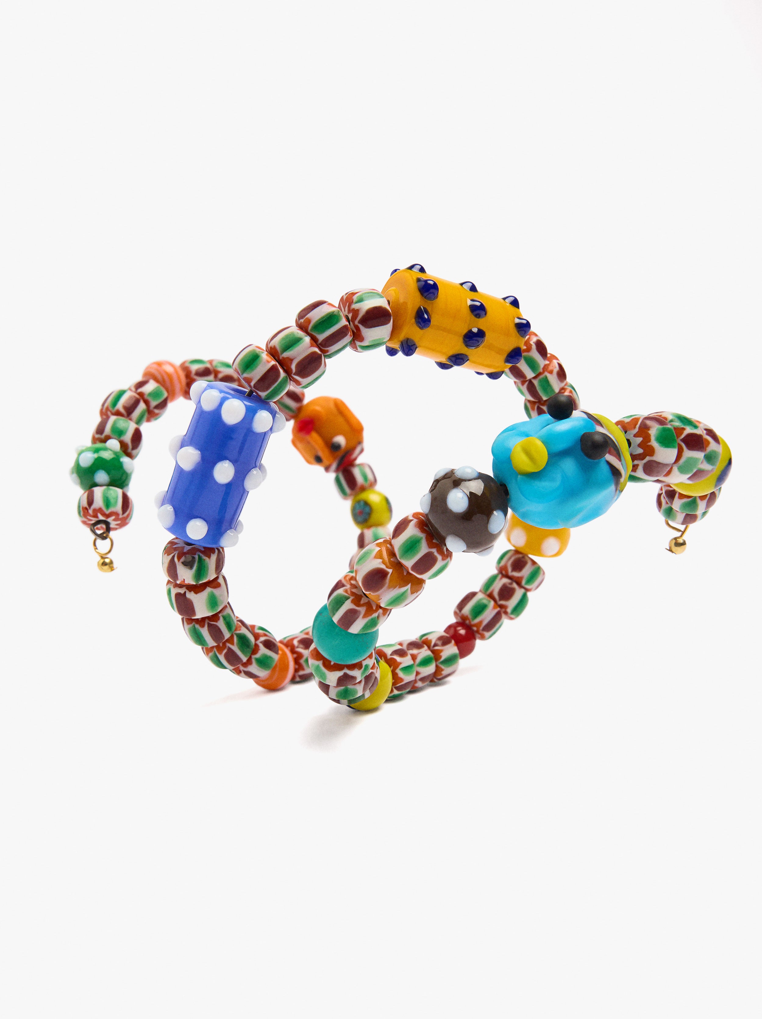 Pulsera Espiral Con Cuentas Multicolor