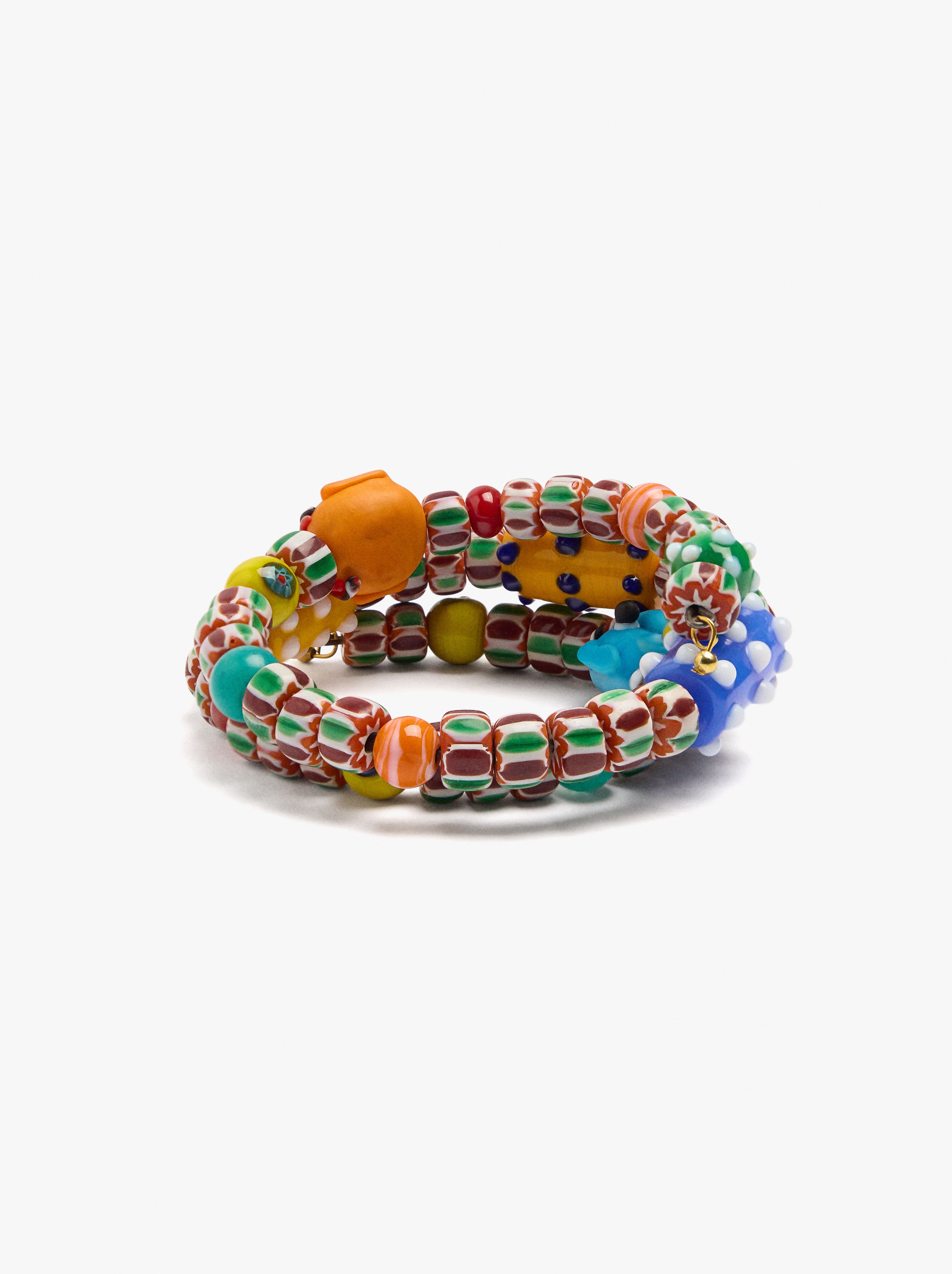 Pulsera Espiral Con Cuentas Multicolor