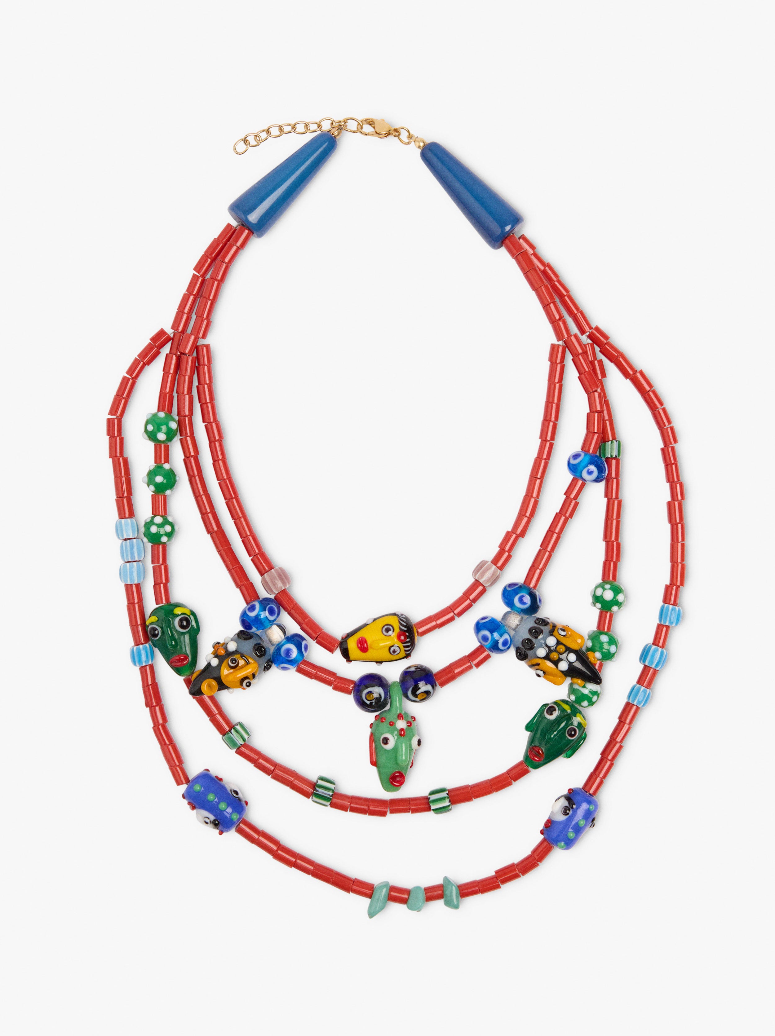 Multicollar Con Cuentas De Vidrio Y Máscaras
