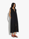 Vestido Midi Bordado Perforado 100% Algodón