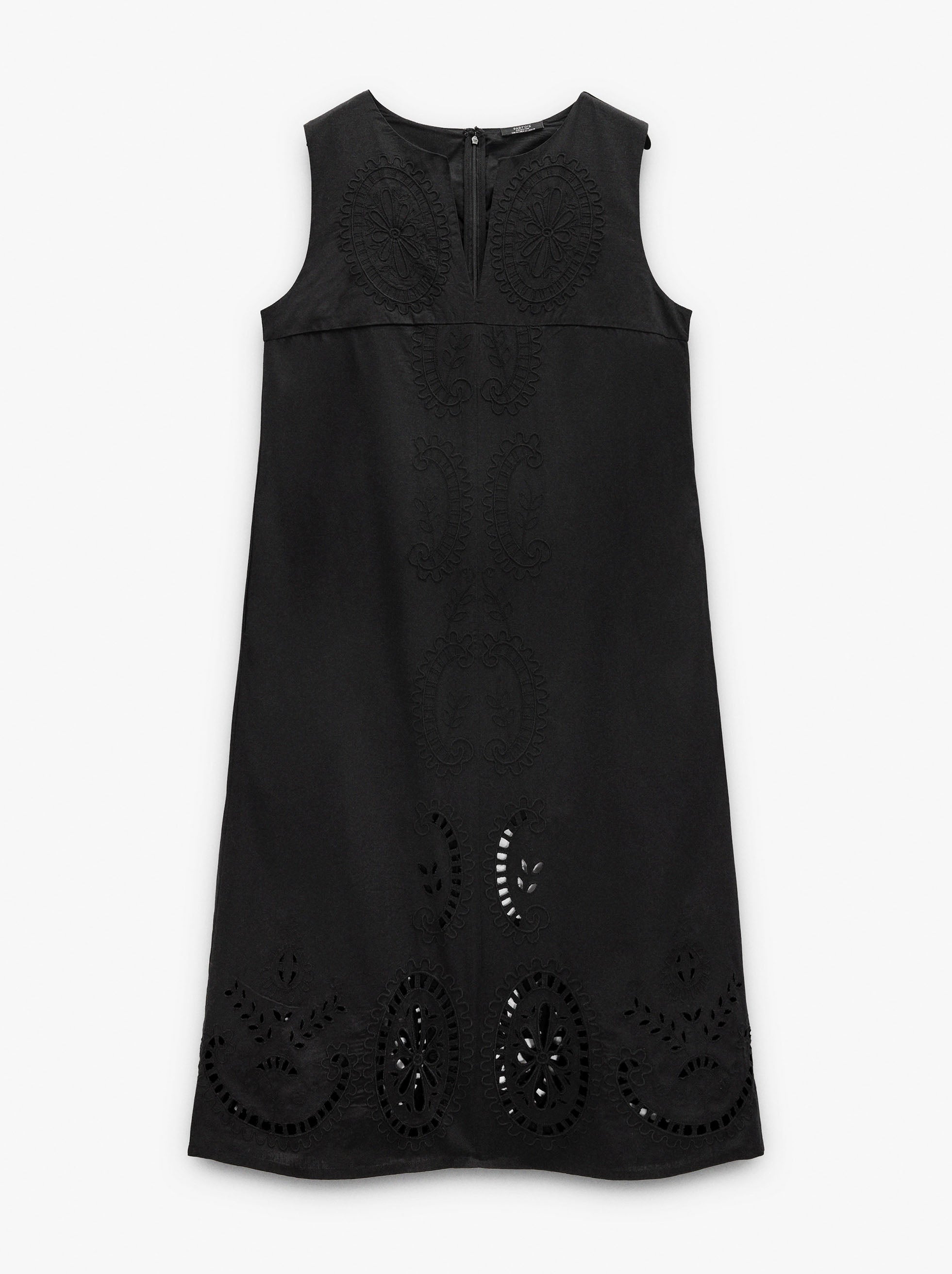 Vestido Midi Bordado Perforado 100% Algodón