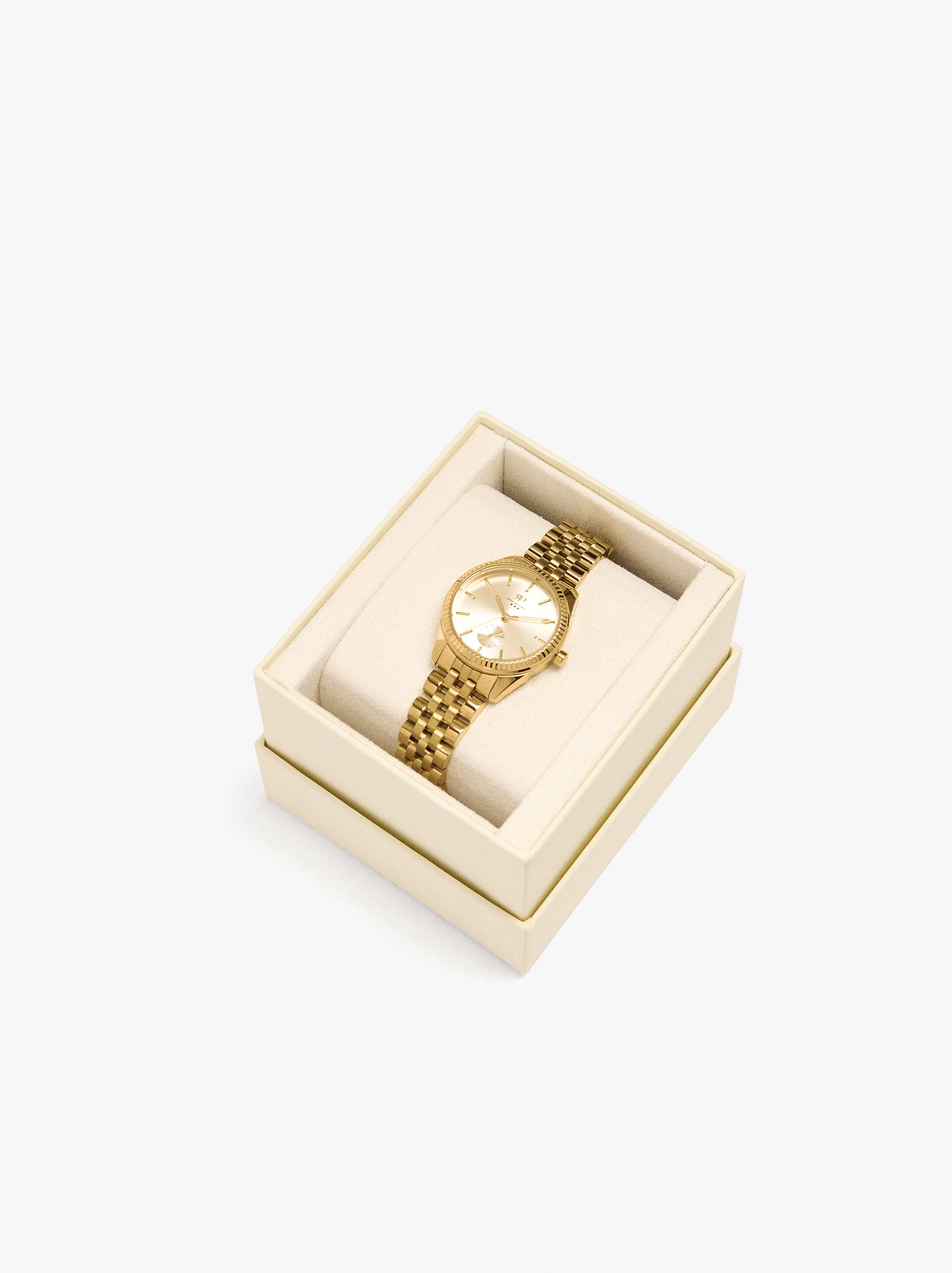Reloj Redondo Con Pulsera De Acero Inoxidable