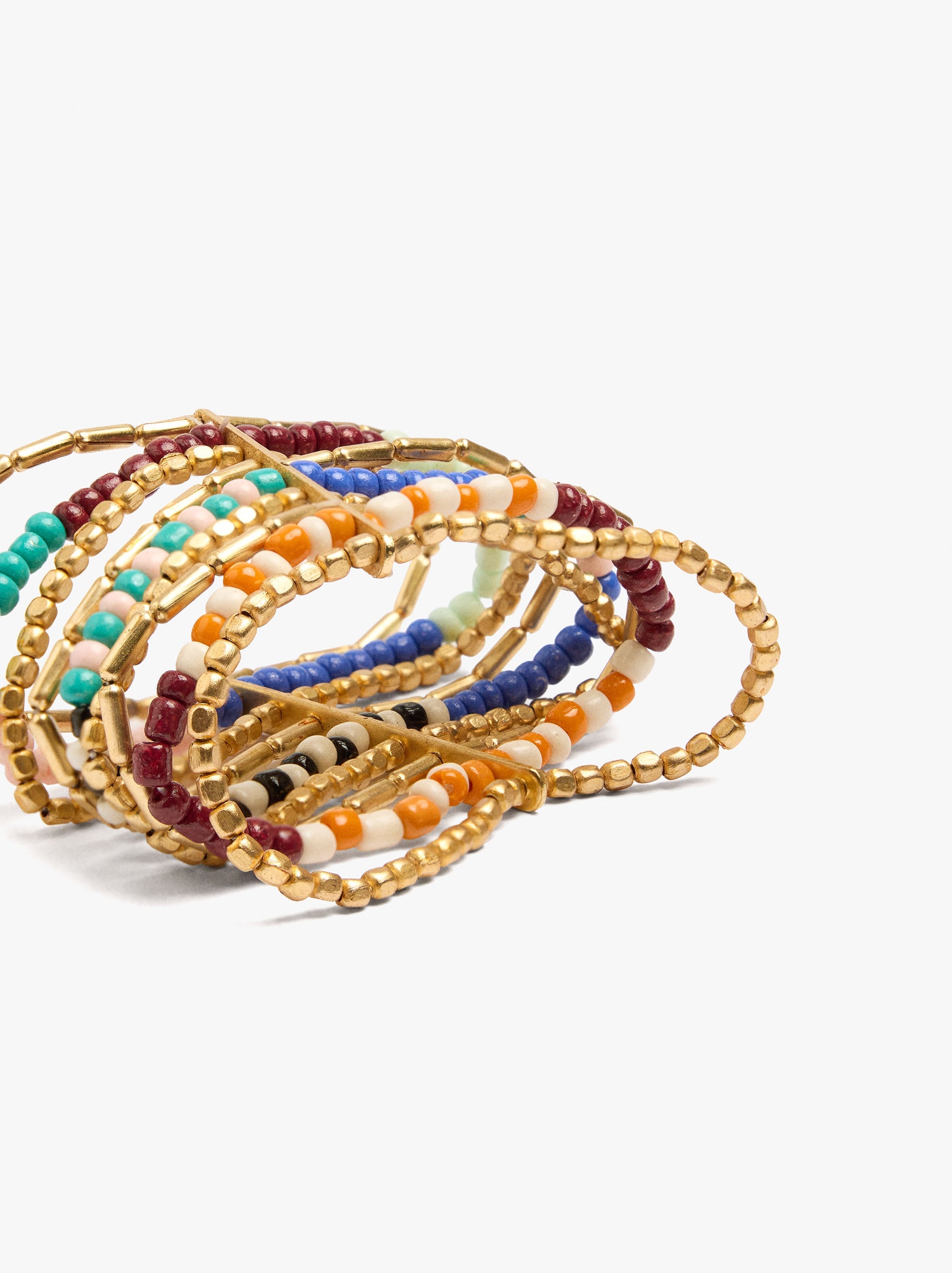 Multipulsera Elástica Con Abalorios