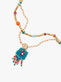 Collar Doble Con Cuentas De Piedra Y Resina