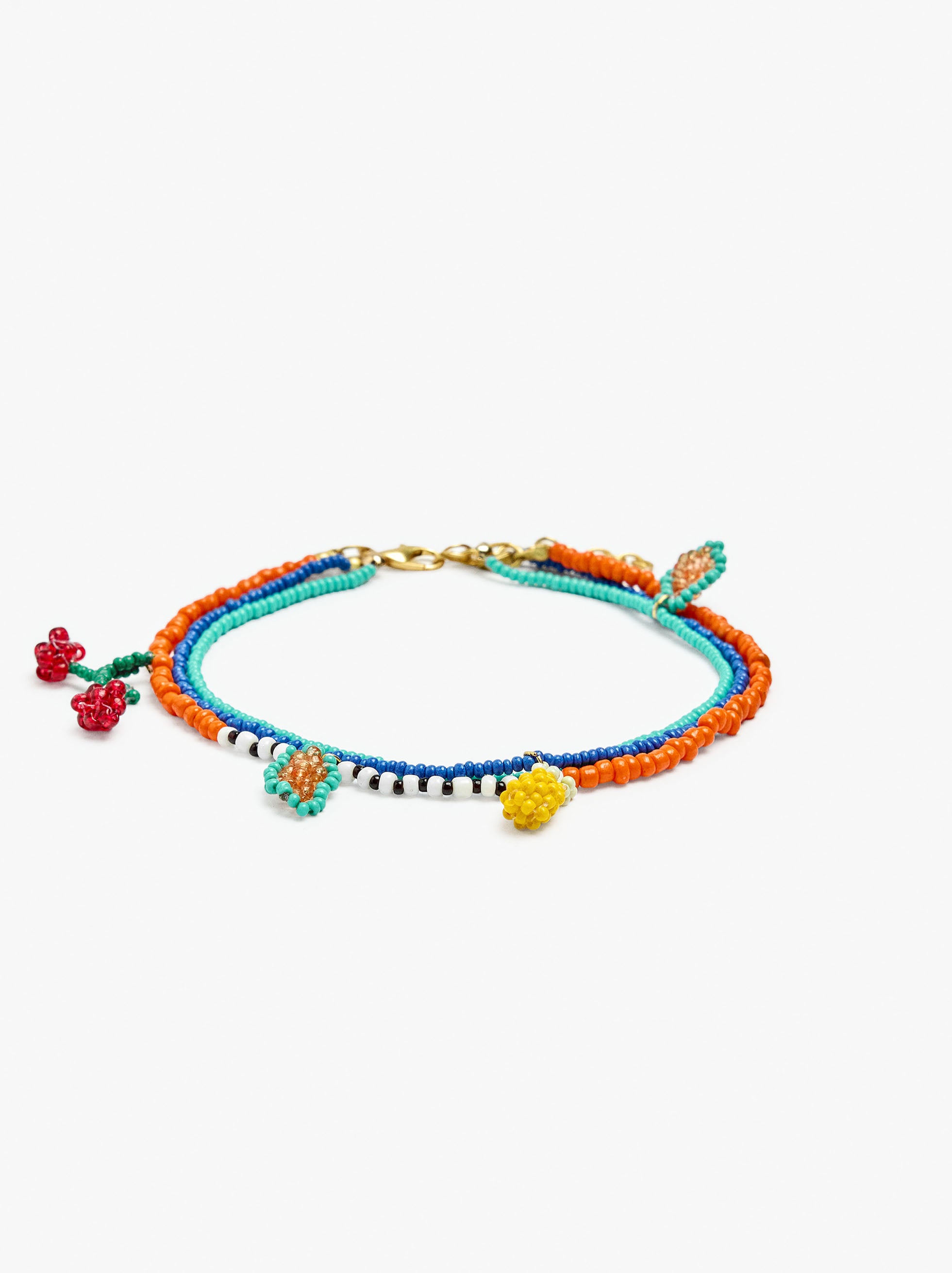 Multipulsera Con Abalorios De Vidrio Multicolor
