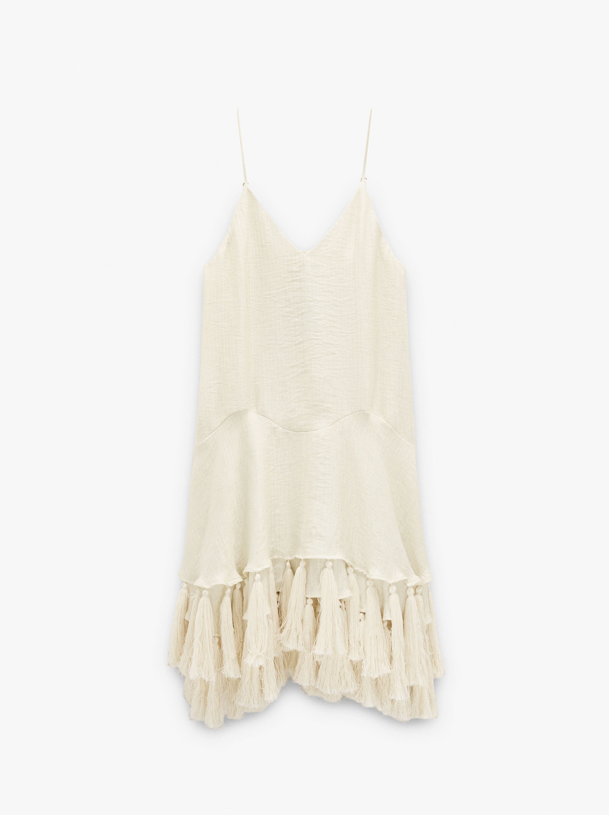 Vestido Fluido De Tirantes Con Borlas