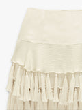 Falda Mezcla De Seda Con Borlas