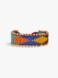 Pulsera Ancha Con Abalorios Multicolor