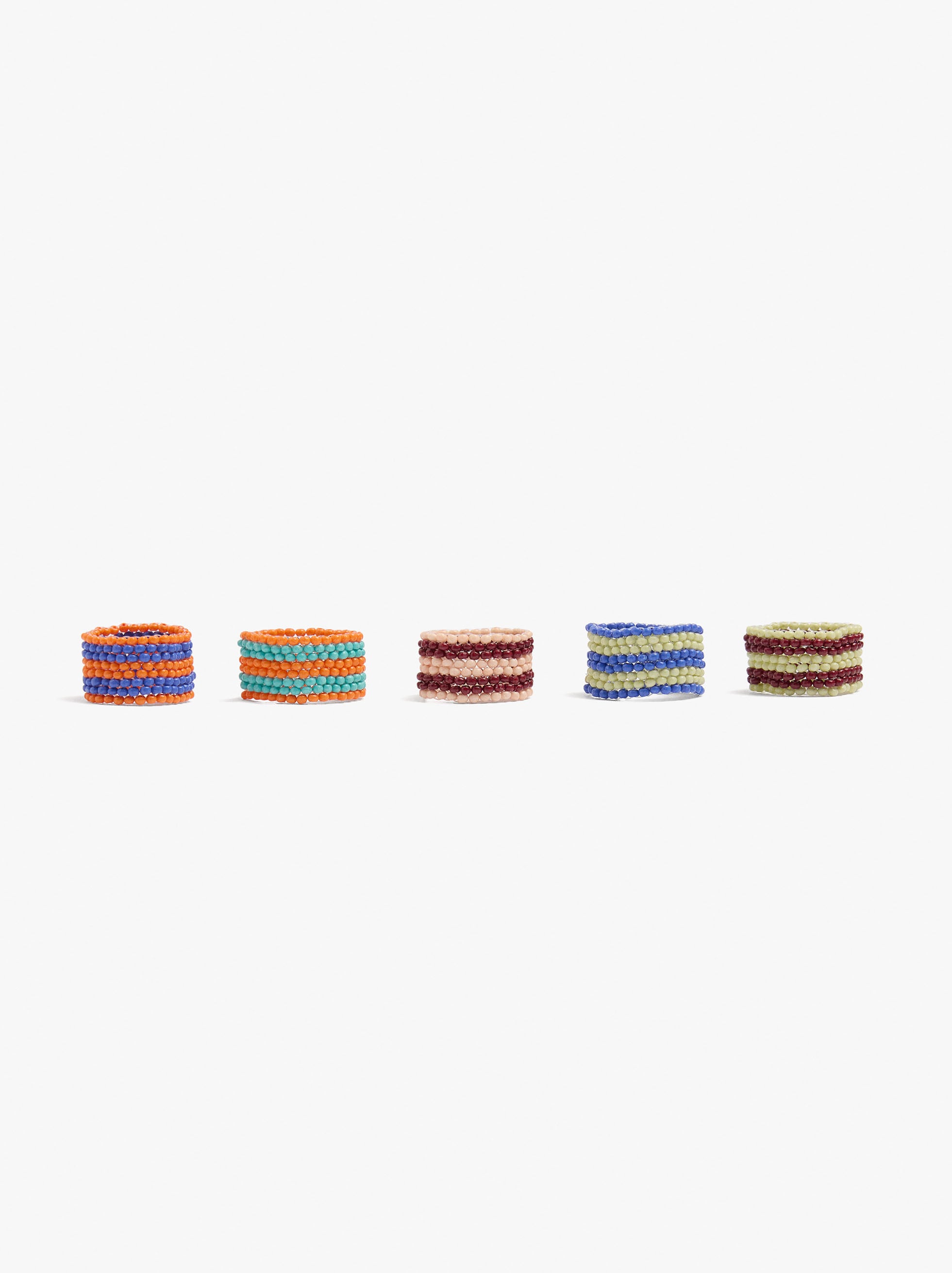 Set De Anillos Con Abalorios De Vidrio