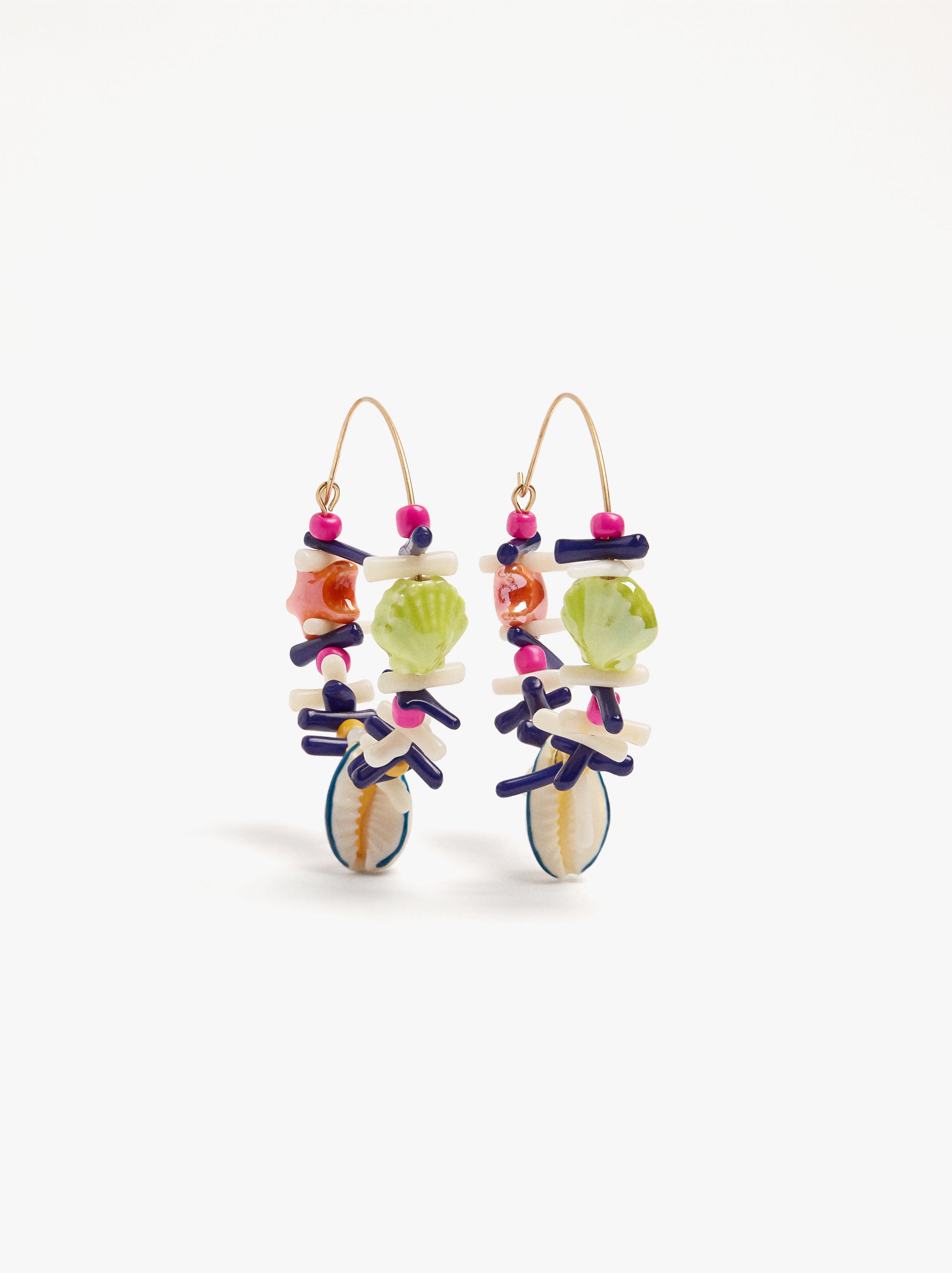 Aros Barras De Resina Y Conchas