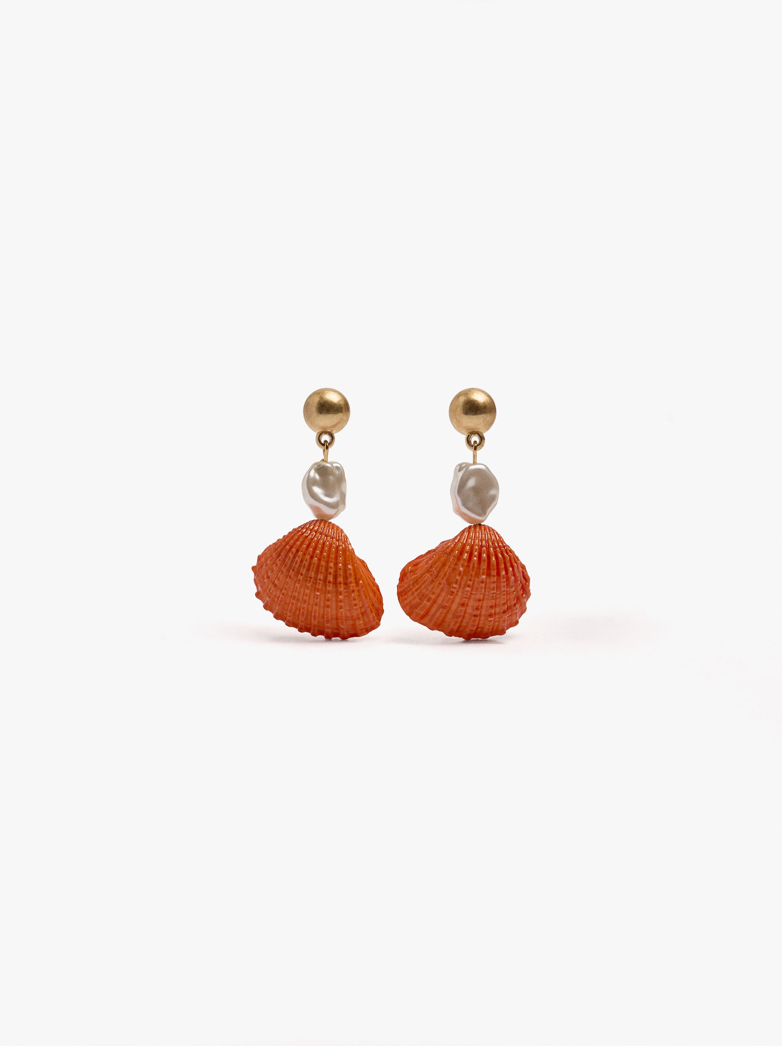 Pendientes Con Conchas Y Perlas