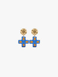 Pendientes Con Cruz Esmaltada
