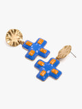 Pendientes Con Cruz Esmaltada