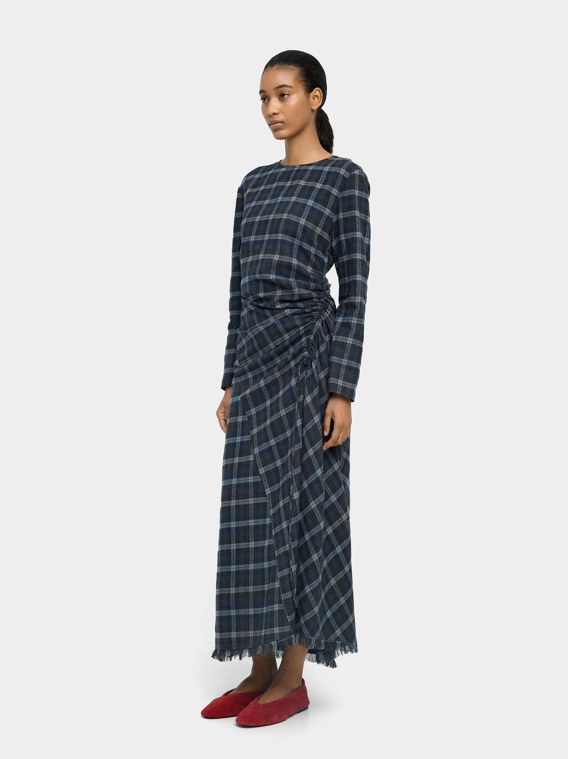 Vestido Con Cuadros 100% Algodón
