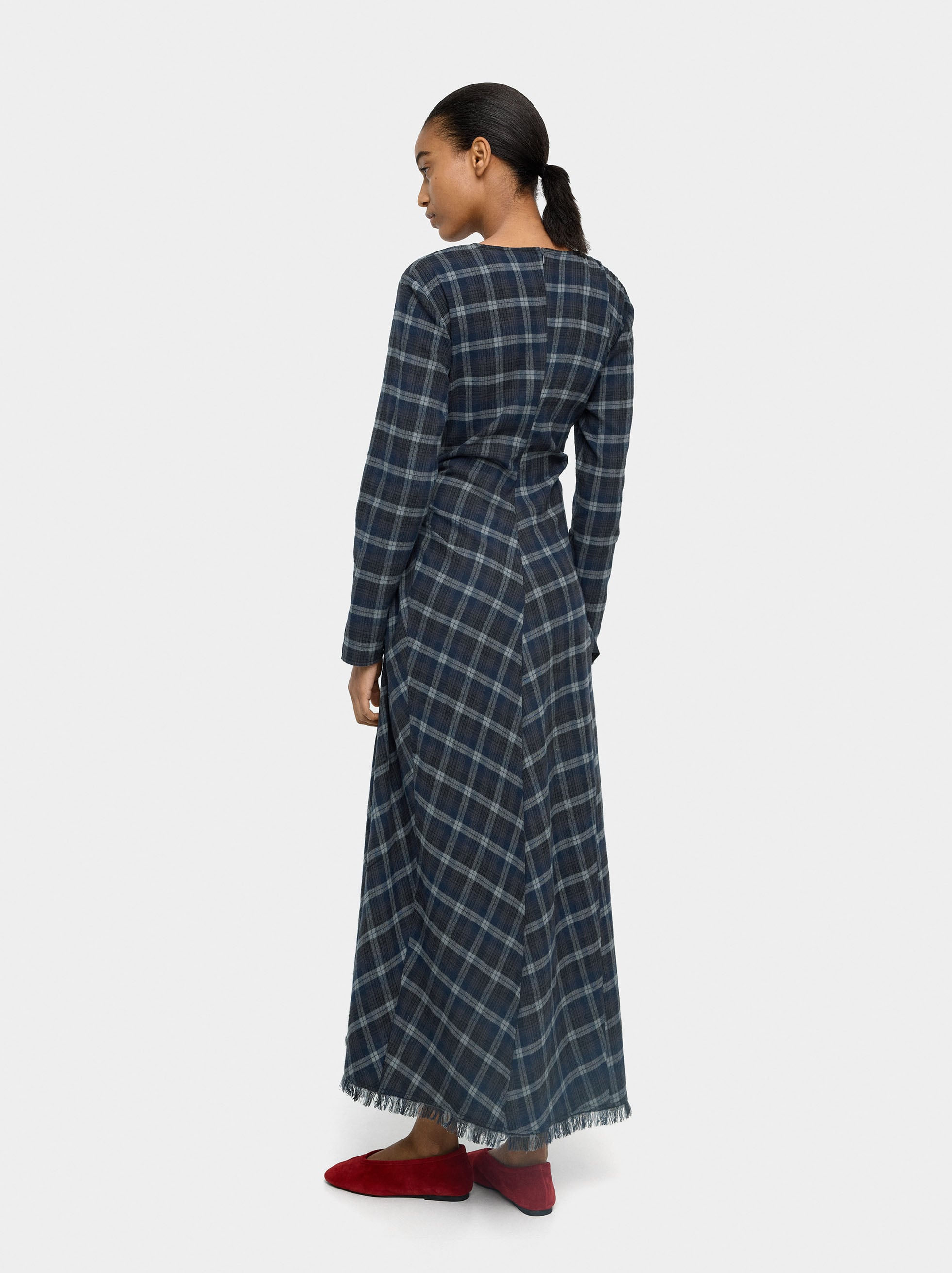 Vestido Con Cuadros 100% Algodón