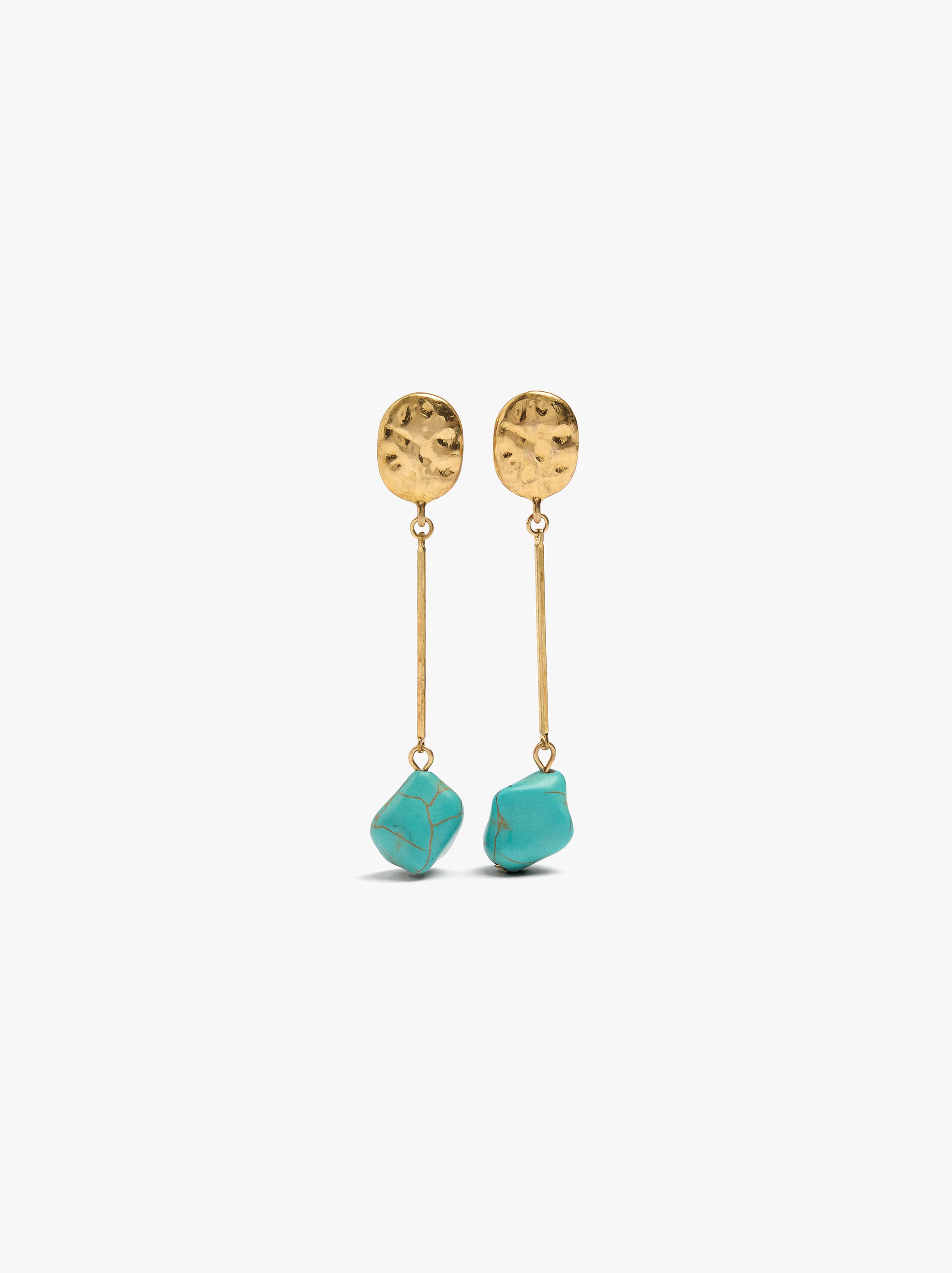 Pendientes Largos Barra Con Piedra